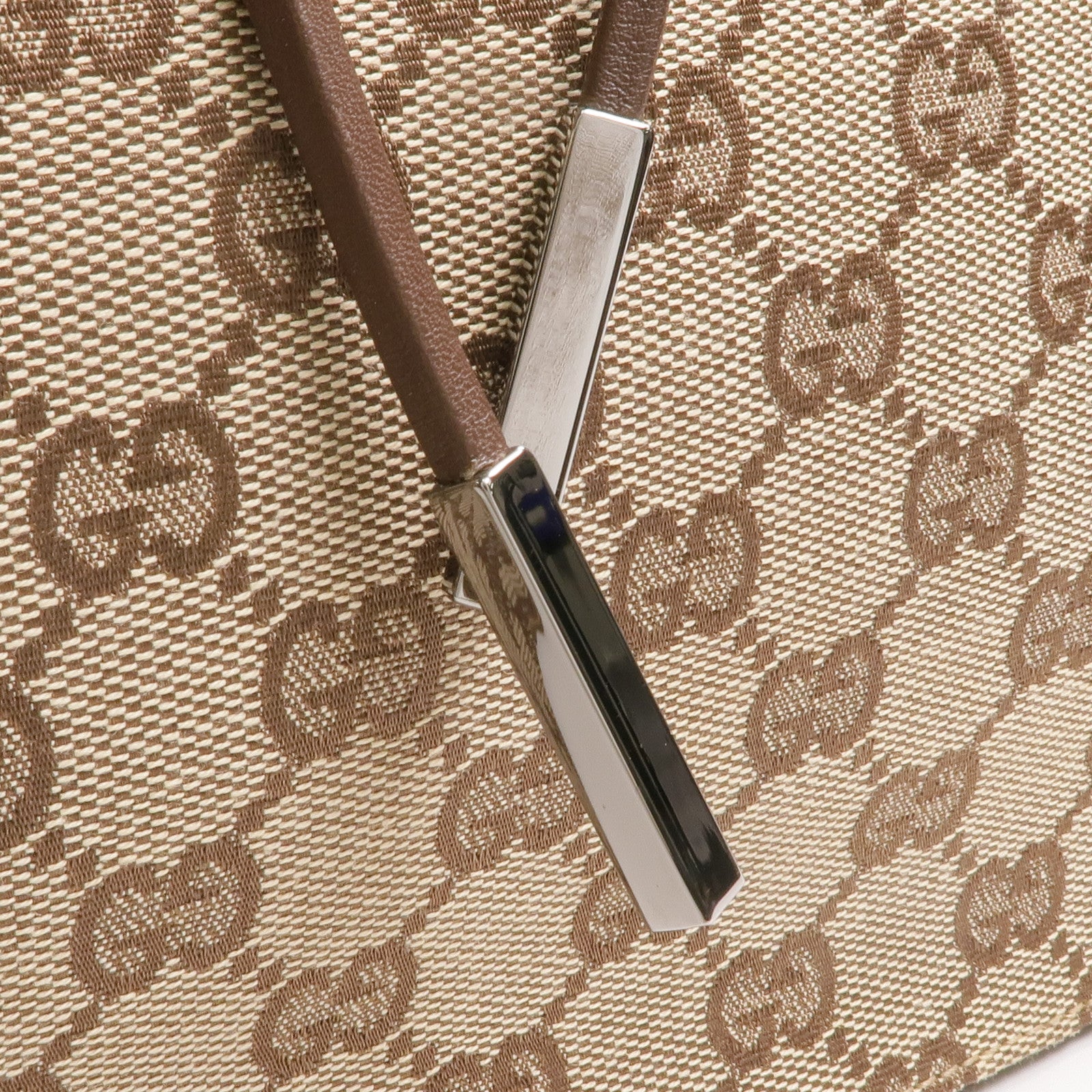 GUCCI 帆布Shoulder Bag銀扣肩背袋