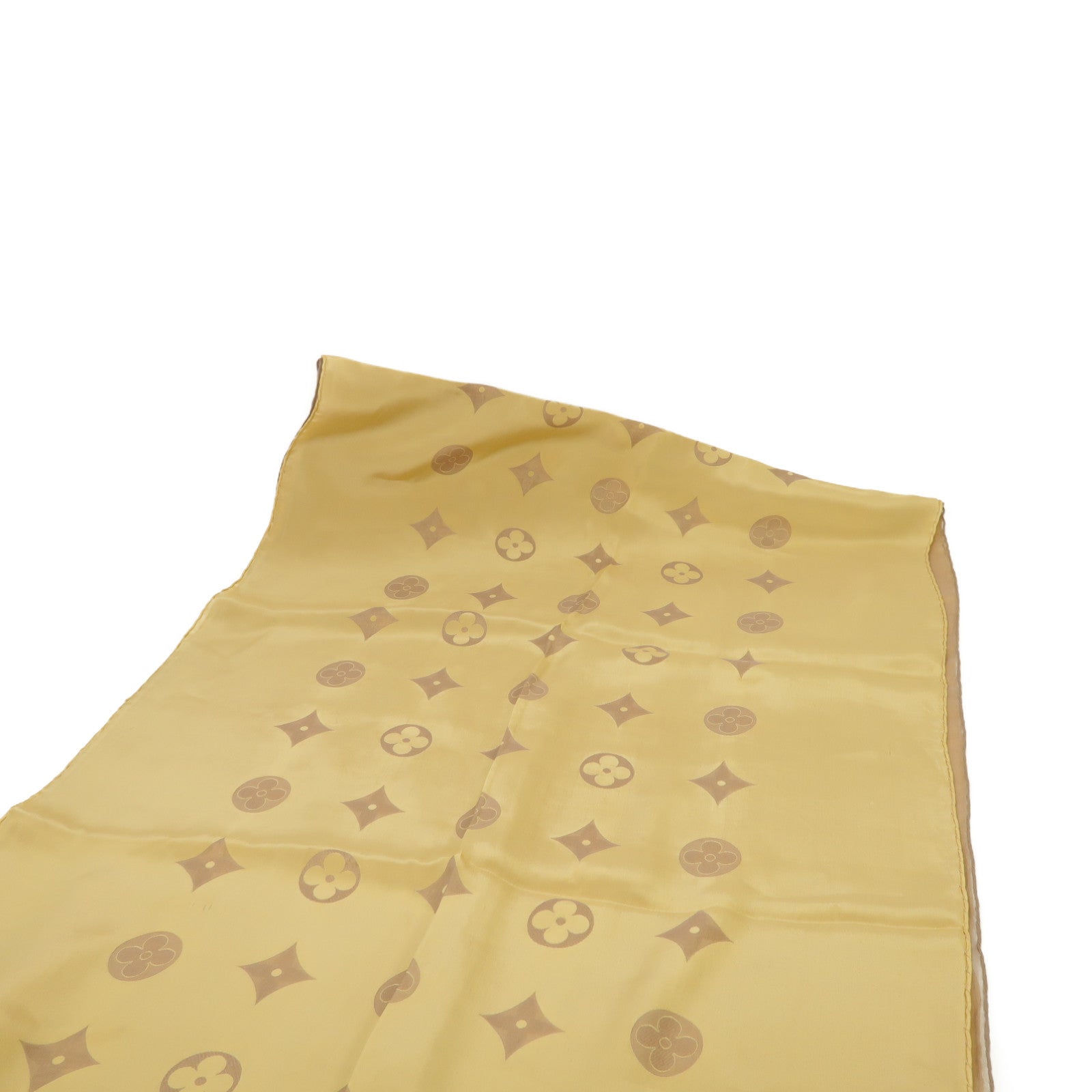 LOUIS VUITTON 絲質/醋酸纖維Scarf絲巾金色/紫色