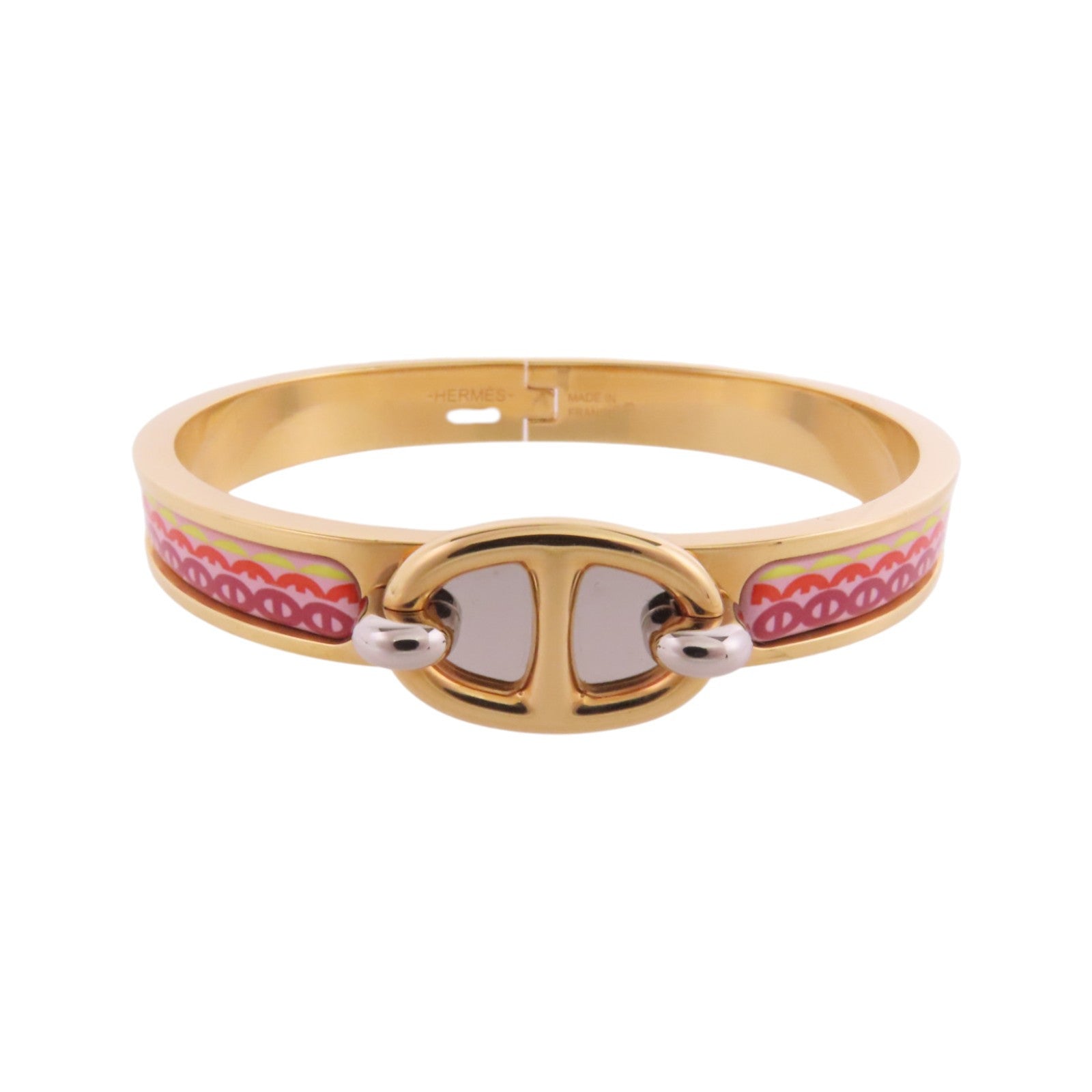 HERMES 金屬/琺瑯Mini Clic Chaine d'Ancre Bracelet金扣手鐲