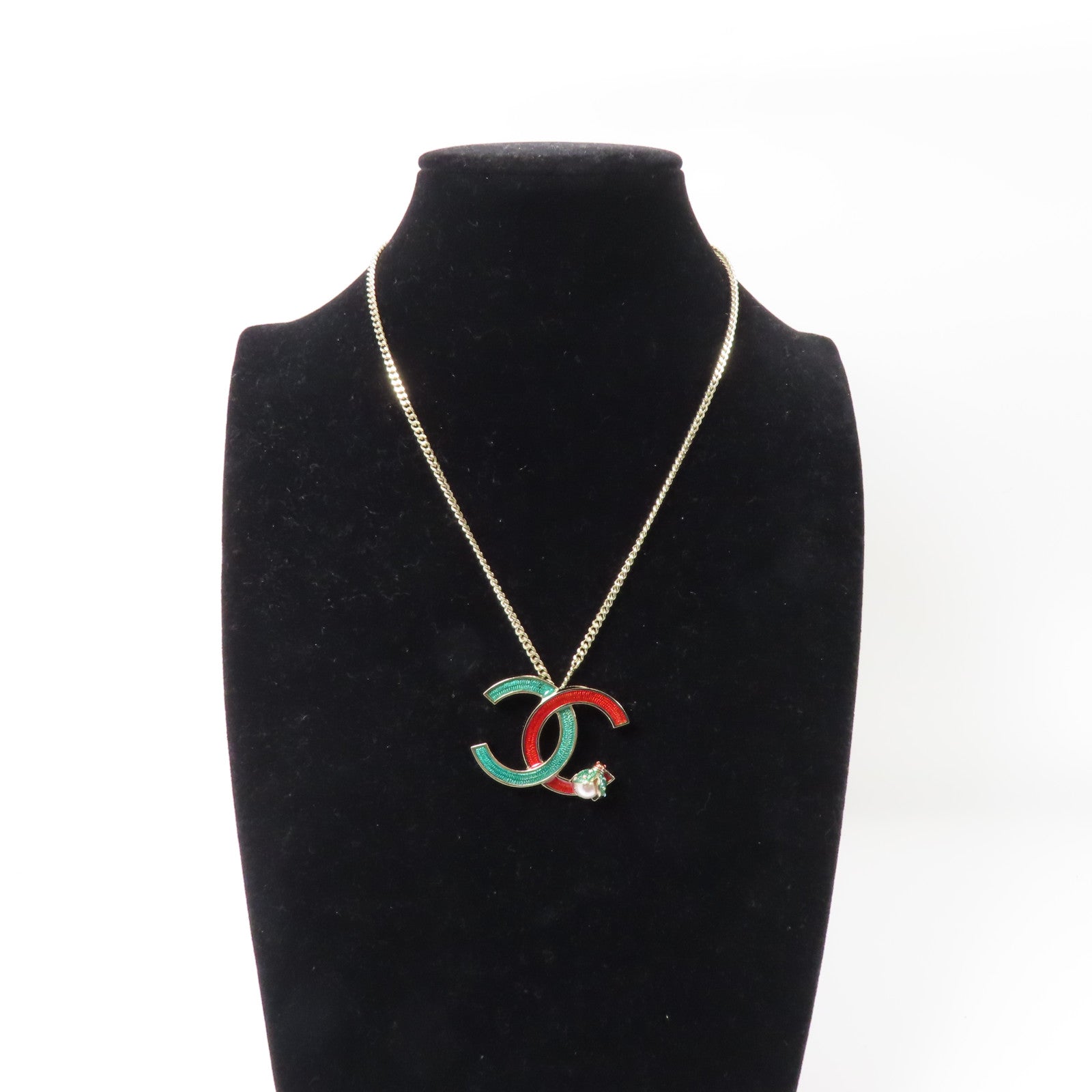 CHANEL 【激減優惠】金屬Necklace項鍊金色/綠色/紅色