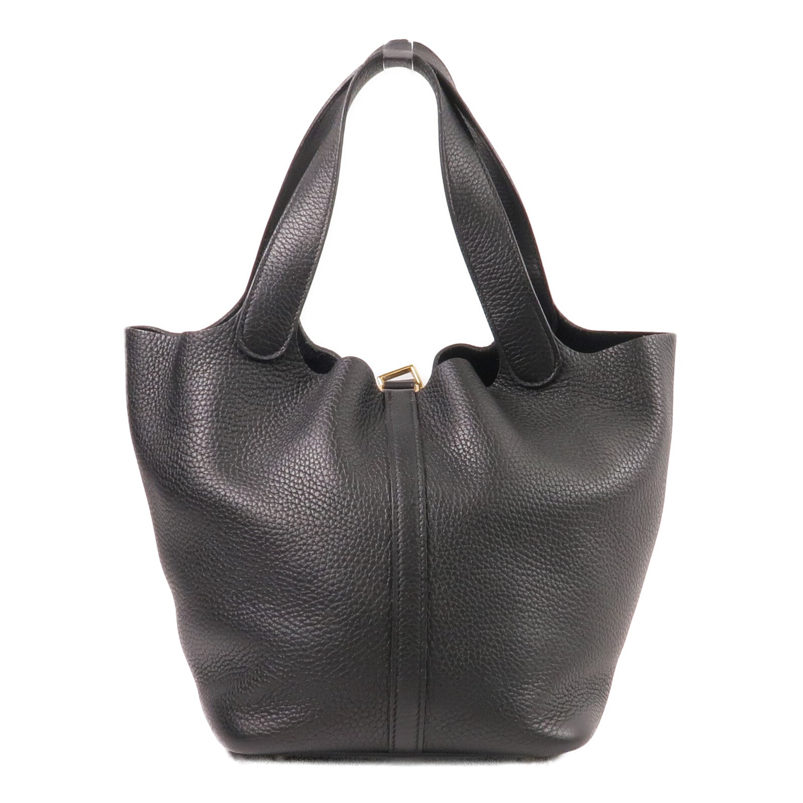 HERMES Clemence皮革Picotin MM手挽袋Noir
