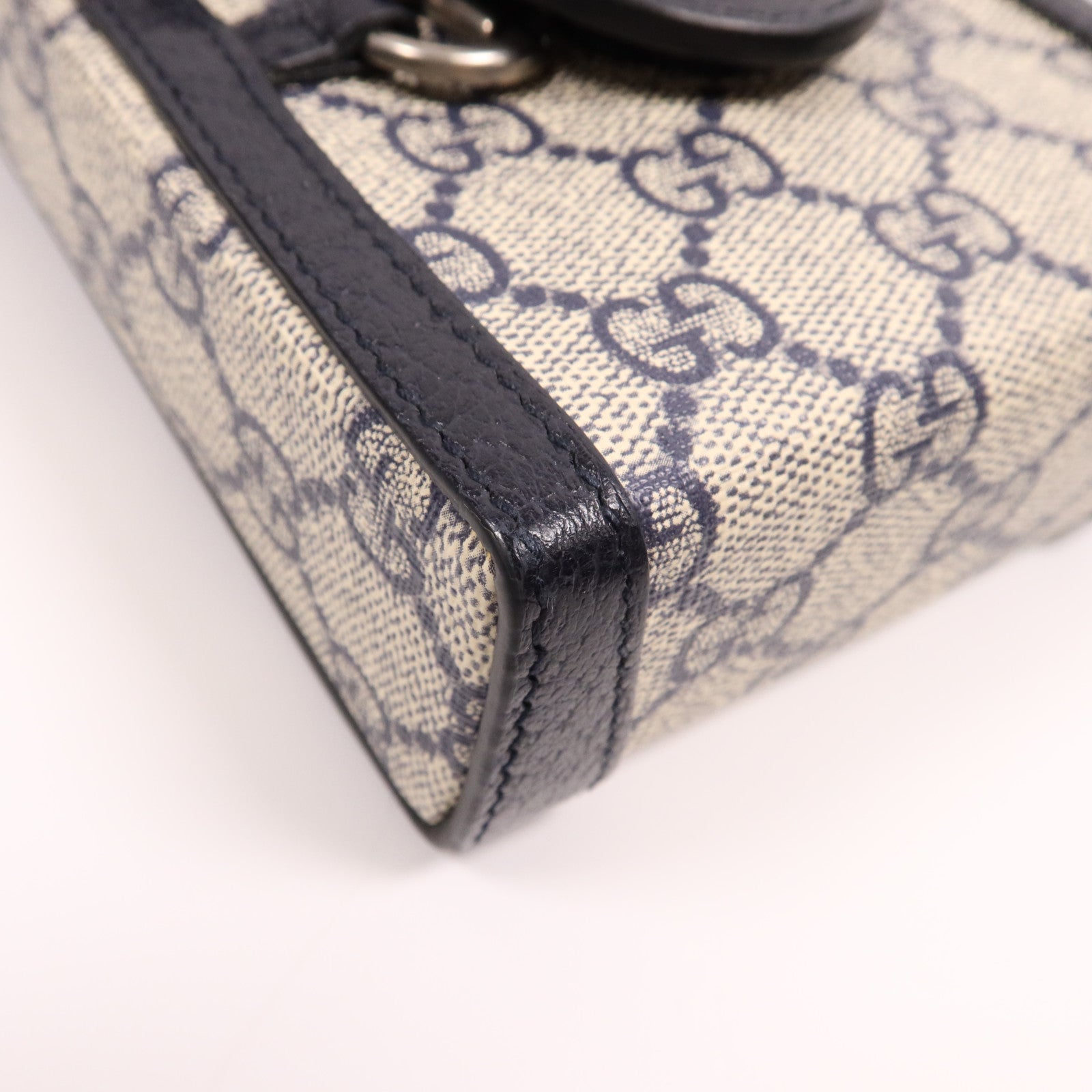 GUCCI 塗層帆布Horsebit 1995 Mini Bag銀扣肩背袋