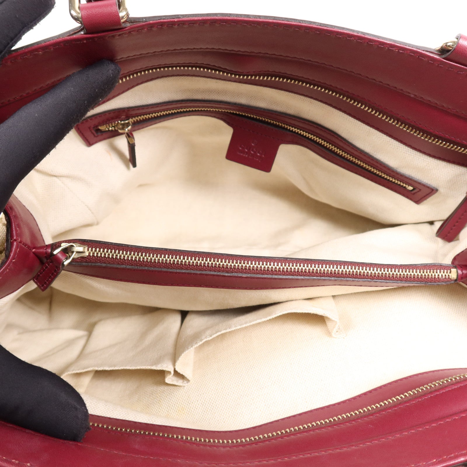 GUCCI 帆布Shoulder Bag金扣手挽袋