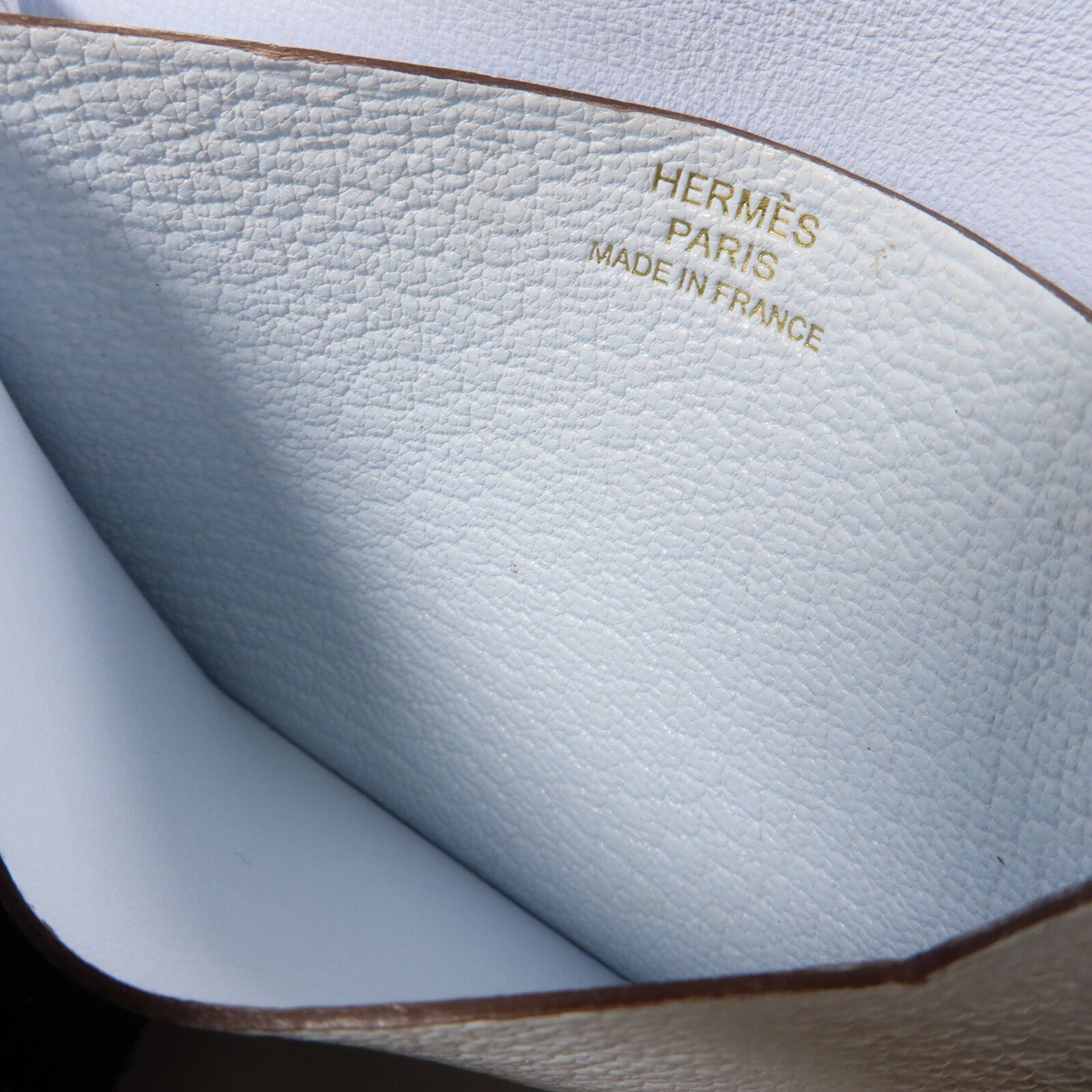HERMES Chevre皮革Bearn Card Holder卡片套Bleu Brume