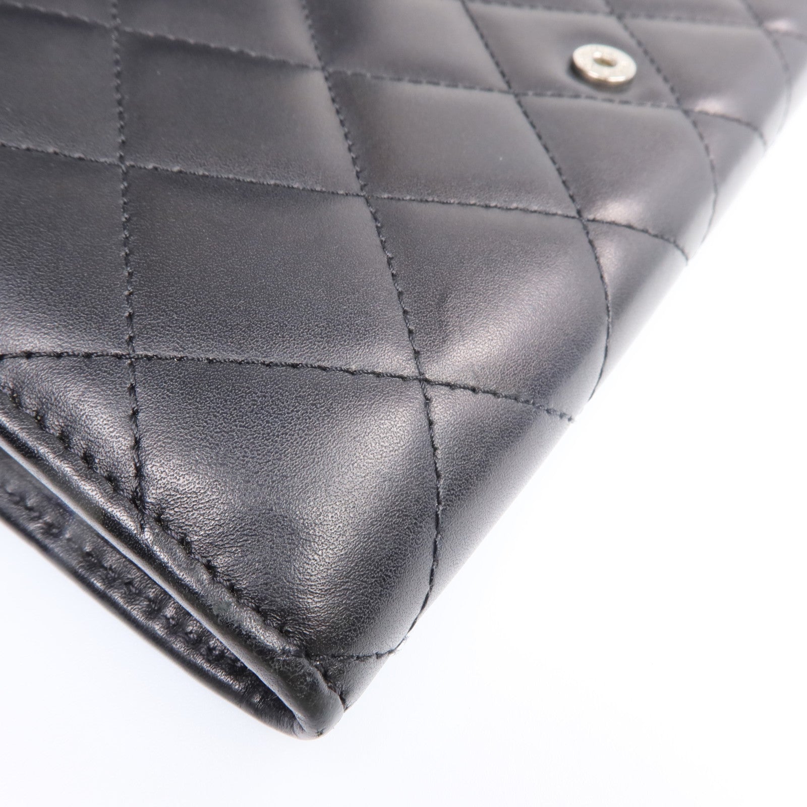 CHANEL 牛皮皮革Cambon Long Wallet銀扣長錢包
