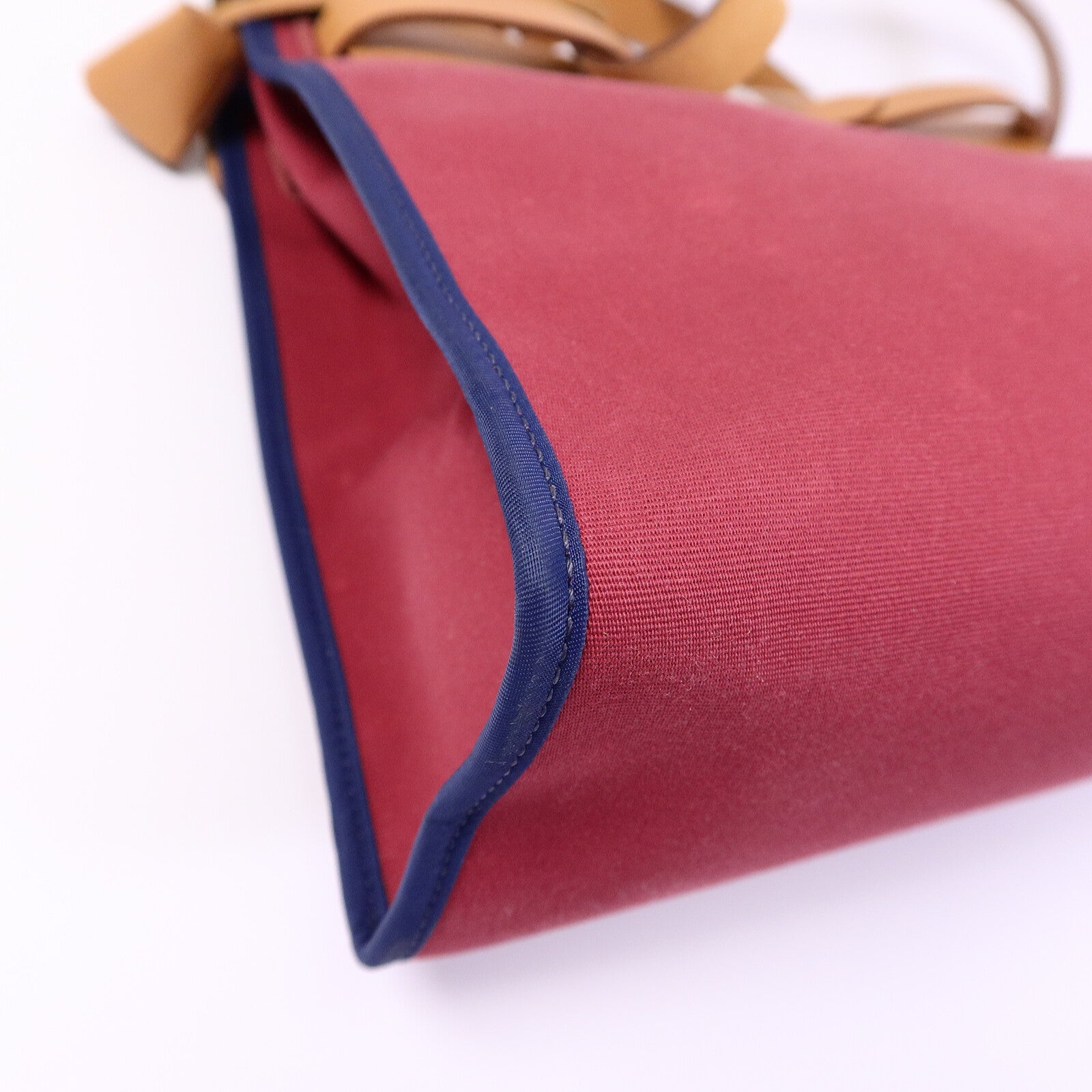 HERMES 帆布Herbag PM手挽肩背兩用袋Rubis/Bleu Saphir
