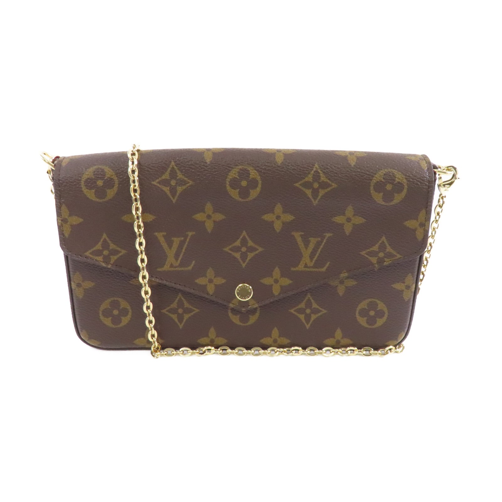 LOUIS VUITTON Monogram Pochette Felicie金扣鏈帶肩背袋