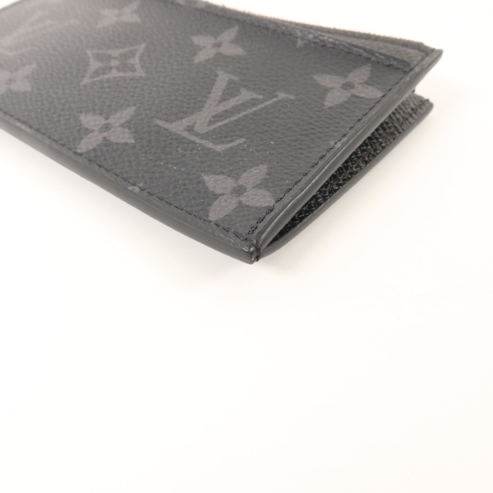 LOUIS VUITTON Monogram Eclipse/Taiga Coin Card Holder銀扣零錢包/卡片套