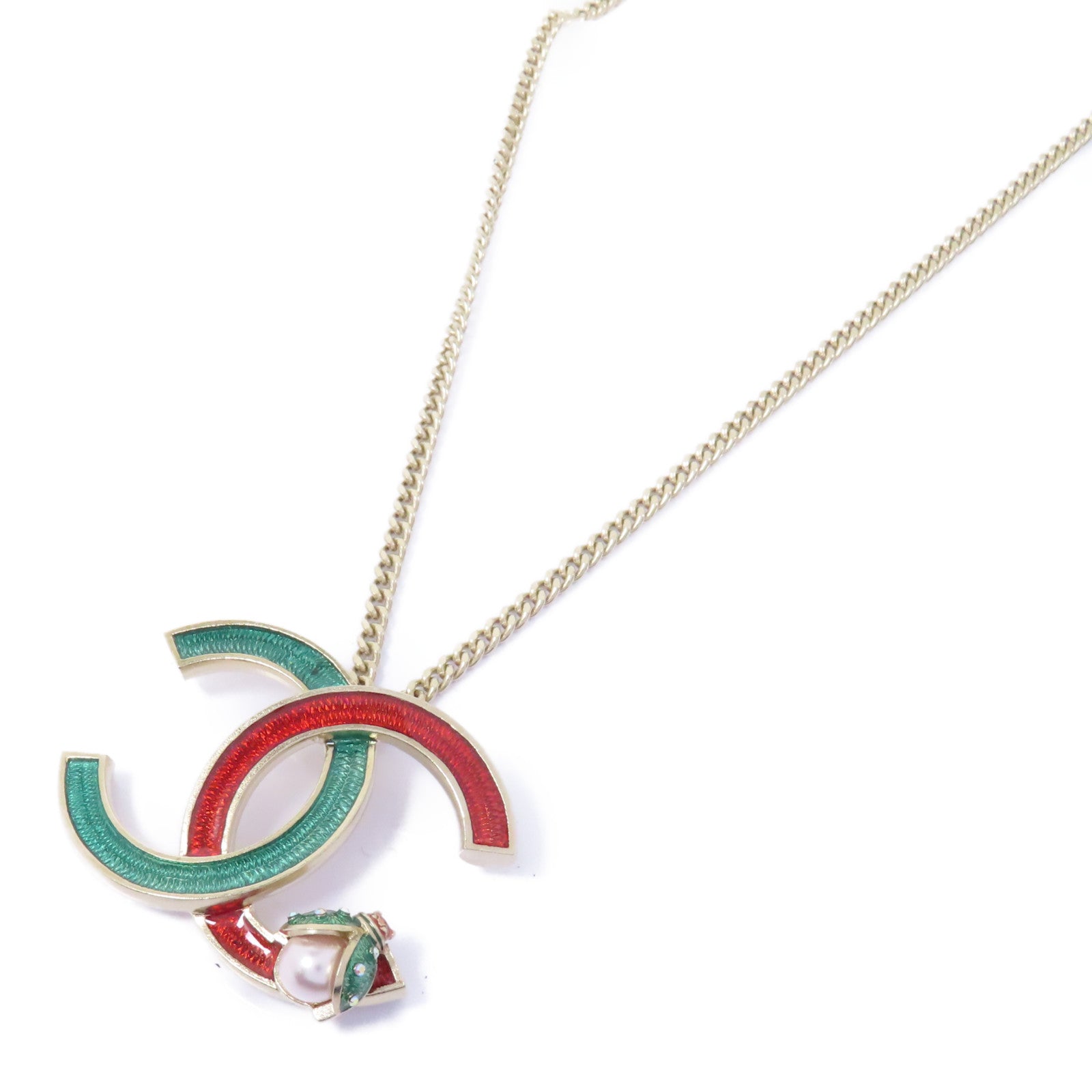 CHANEL 【激減優惠】金屬Necklace項鍊金色/綠色/紅色