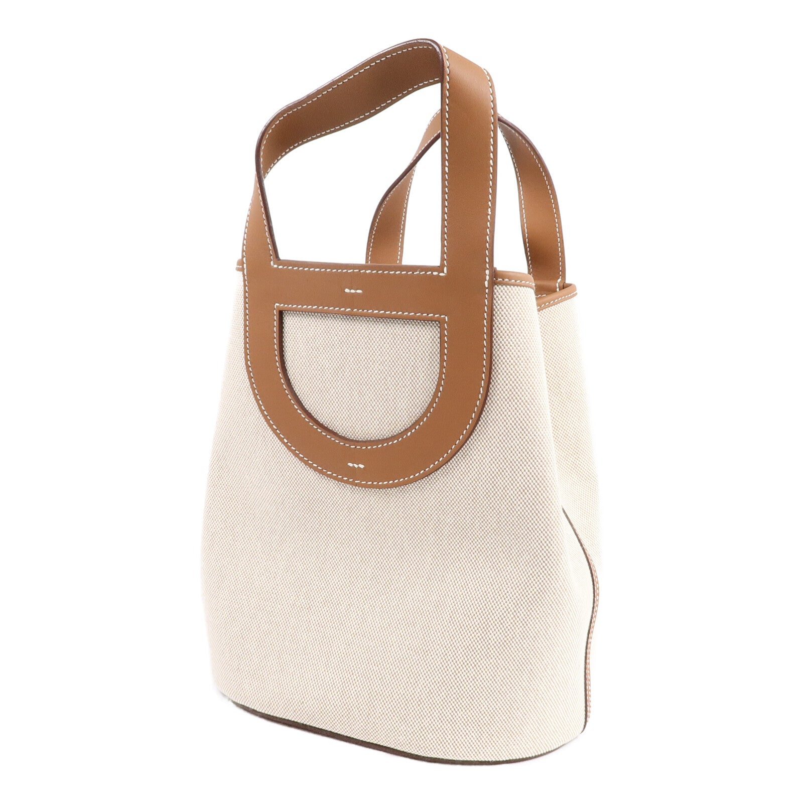 HERMES Toile H/Swift皮革In The Loop 23手挽袋Gold