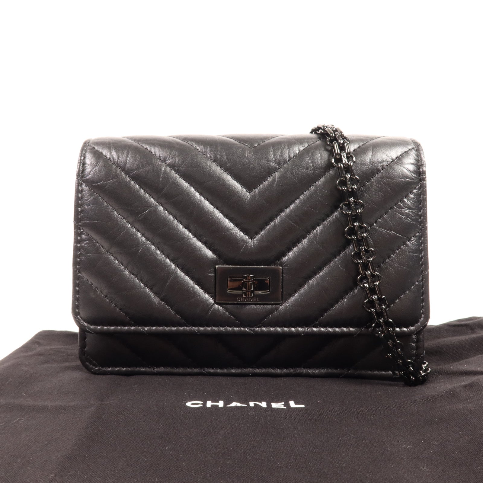 CHANEL 牛皮皮革Wallet On Chain鏈帶肩背袋