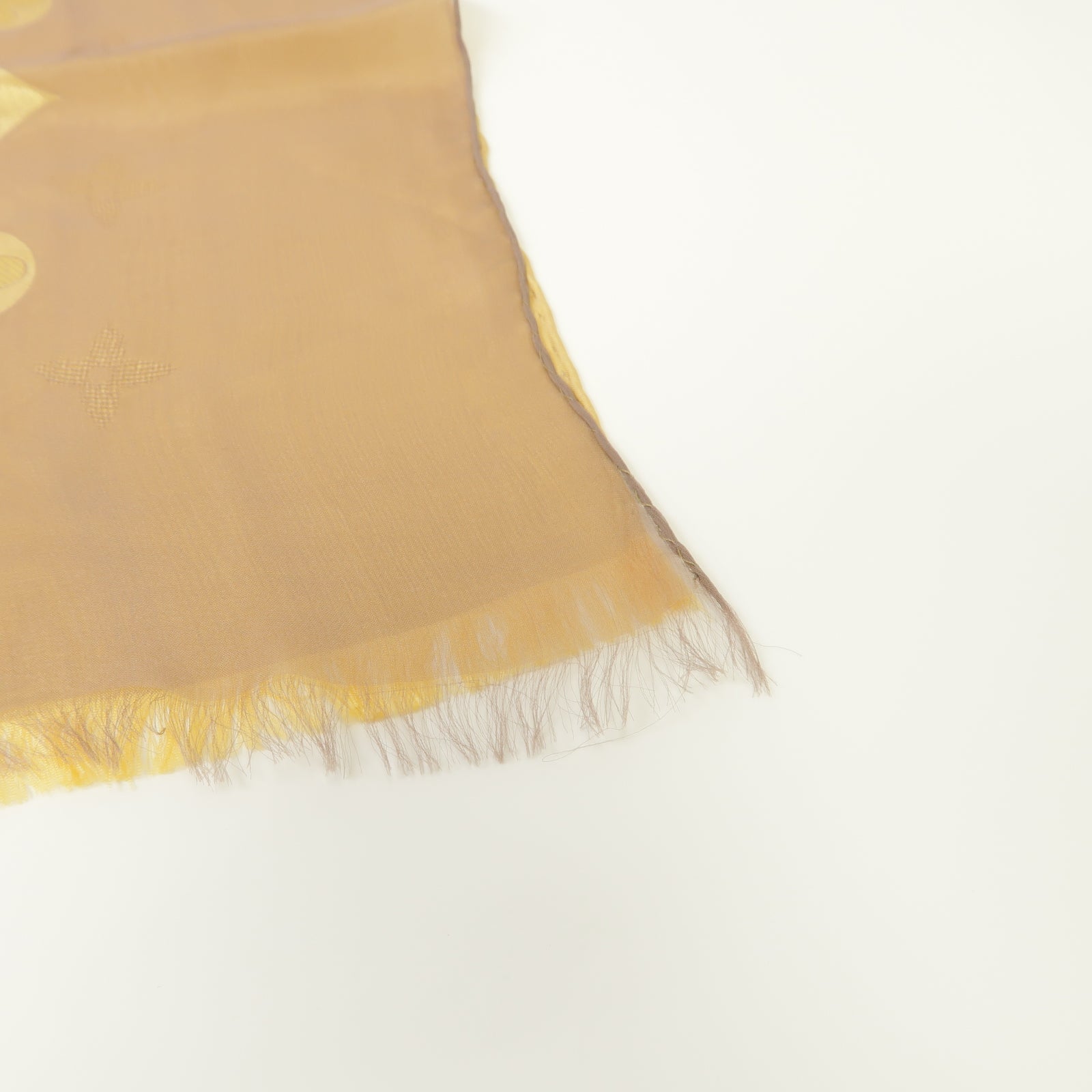 LOUIS VUITTON 絲質/醋酸纖維Scarf絲巾金色/紫色