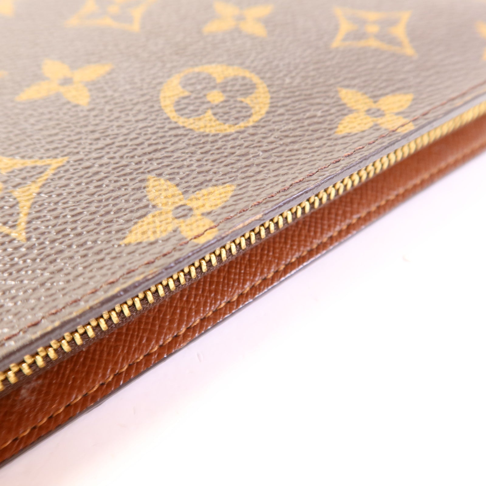 LOUIS VUITTON Monogram Porte Monnaie Zip Long Wallet金扣長錢包