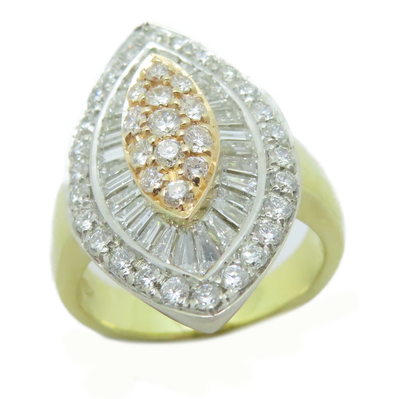 JEWELRY 18K黃金Diamond Ring 0.97ct鑽石/0.74ct鑽石戒指US#5.75