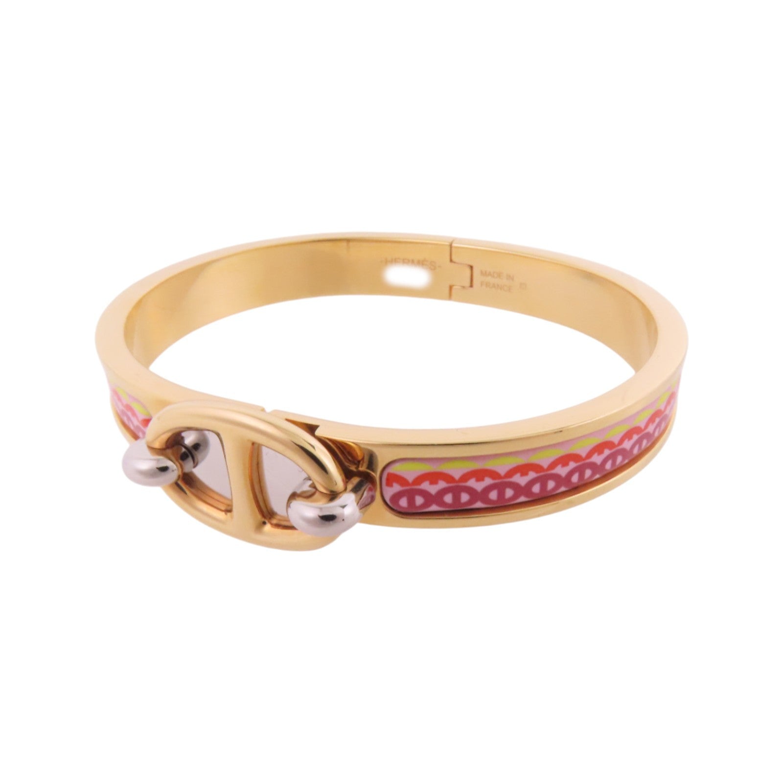 HERMES 金屬/琺瑯Mini Clic Chaine d'Ancre Bracelet金扣手鐲