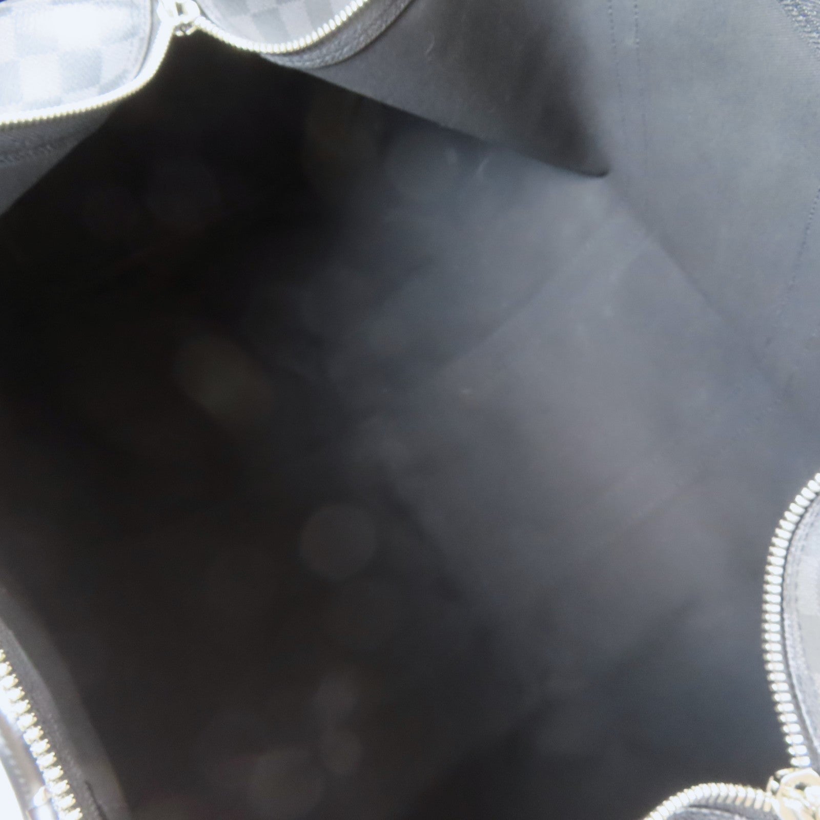 LOUIS VUITTON Damier Graphite Keepall Bandouliere 55銀扣手挽肩背兩用袋黑色