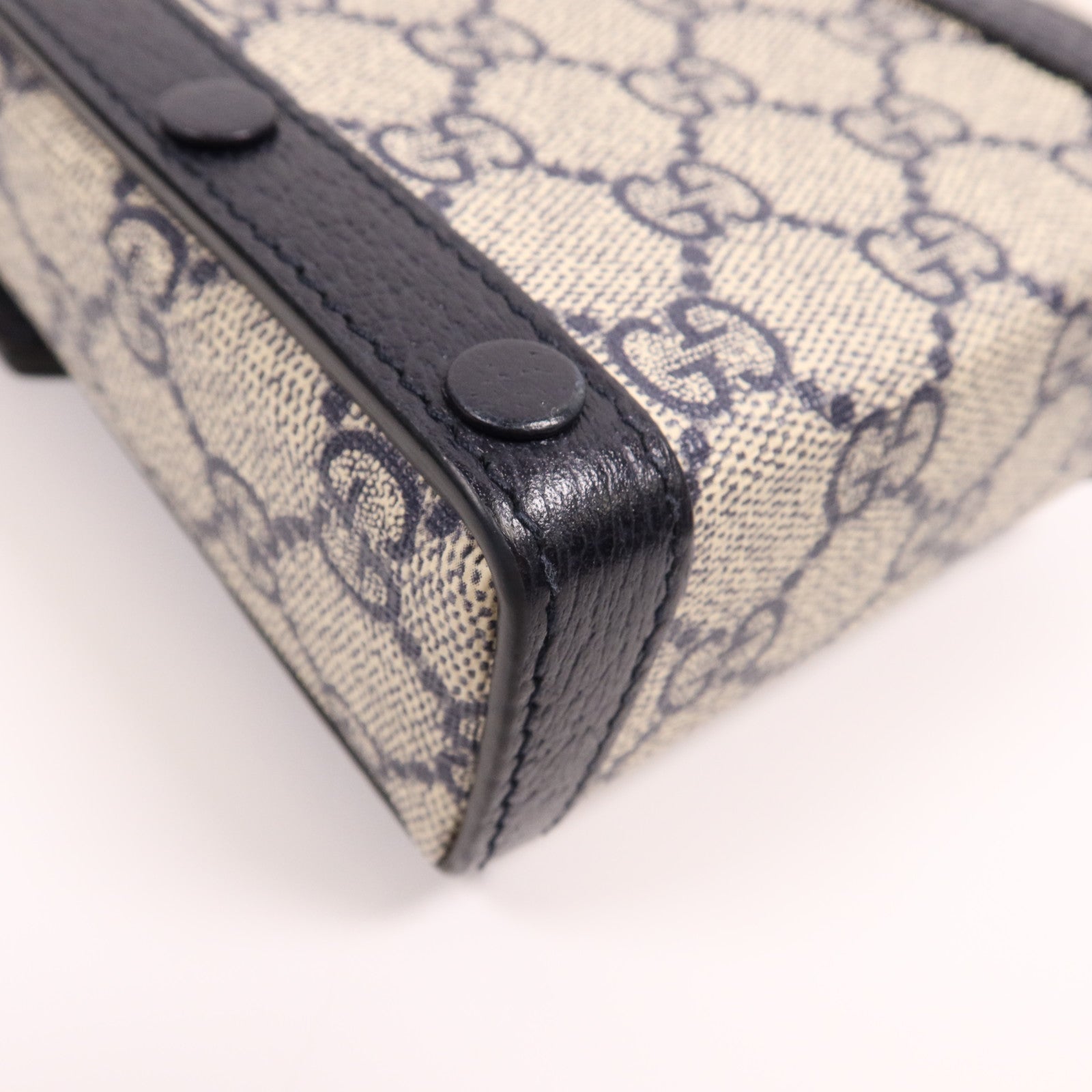 GUCCI 塗層帆布Horsebit 1995 Mini Bag銀扣肩背袋
