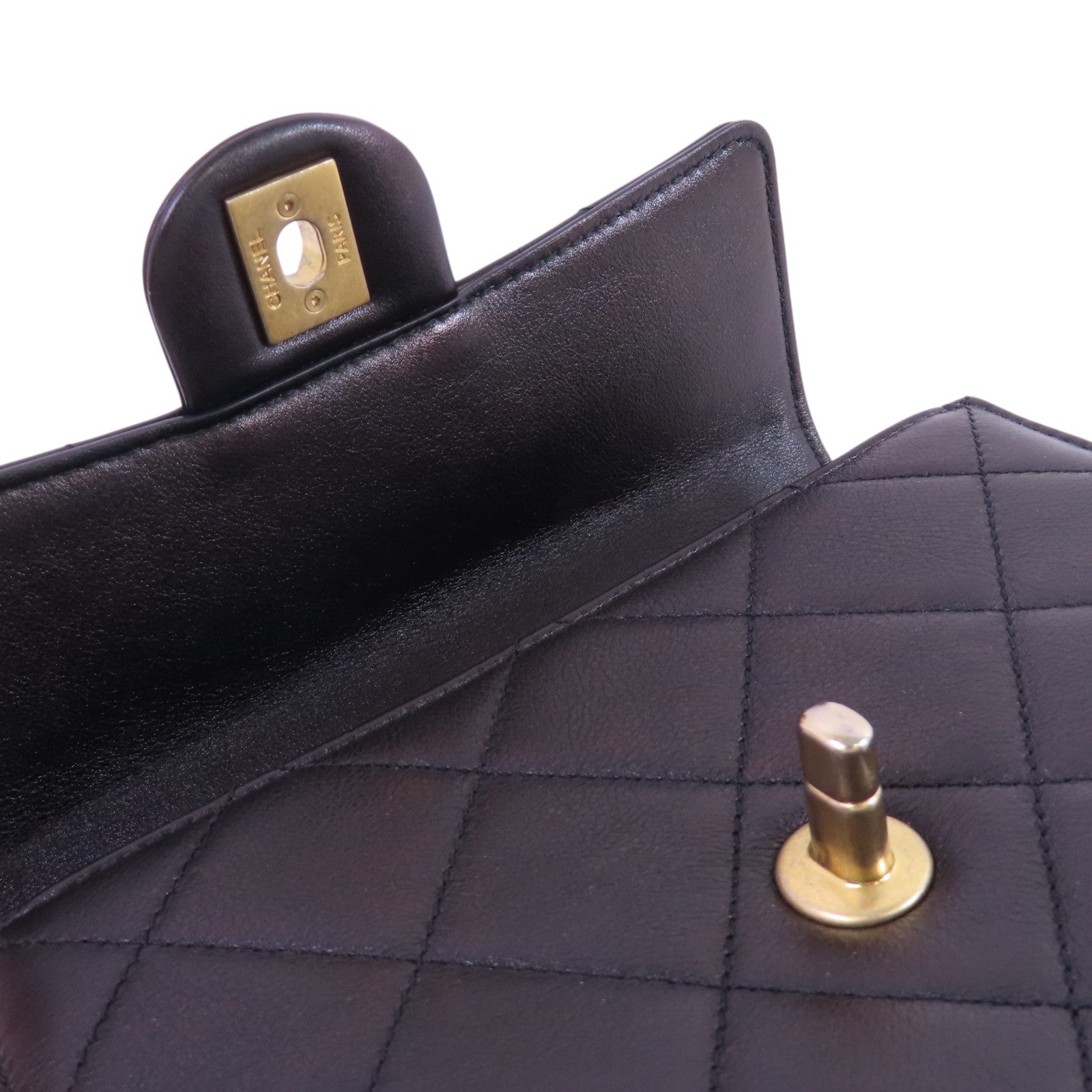 CHANEL 牛皮皮革Chain Shoulder Bag金扣鏈帶肩背袋