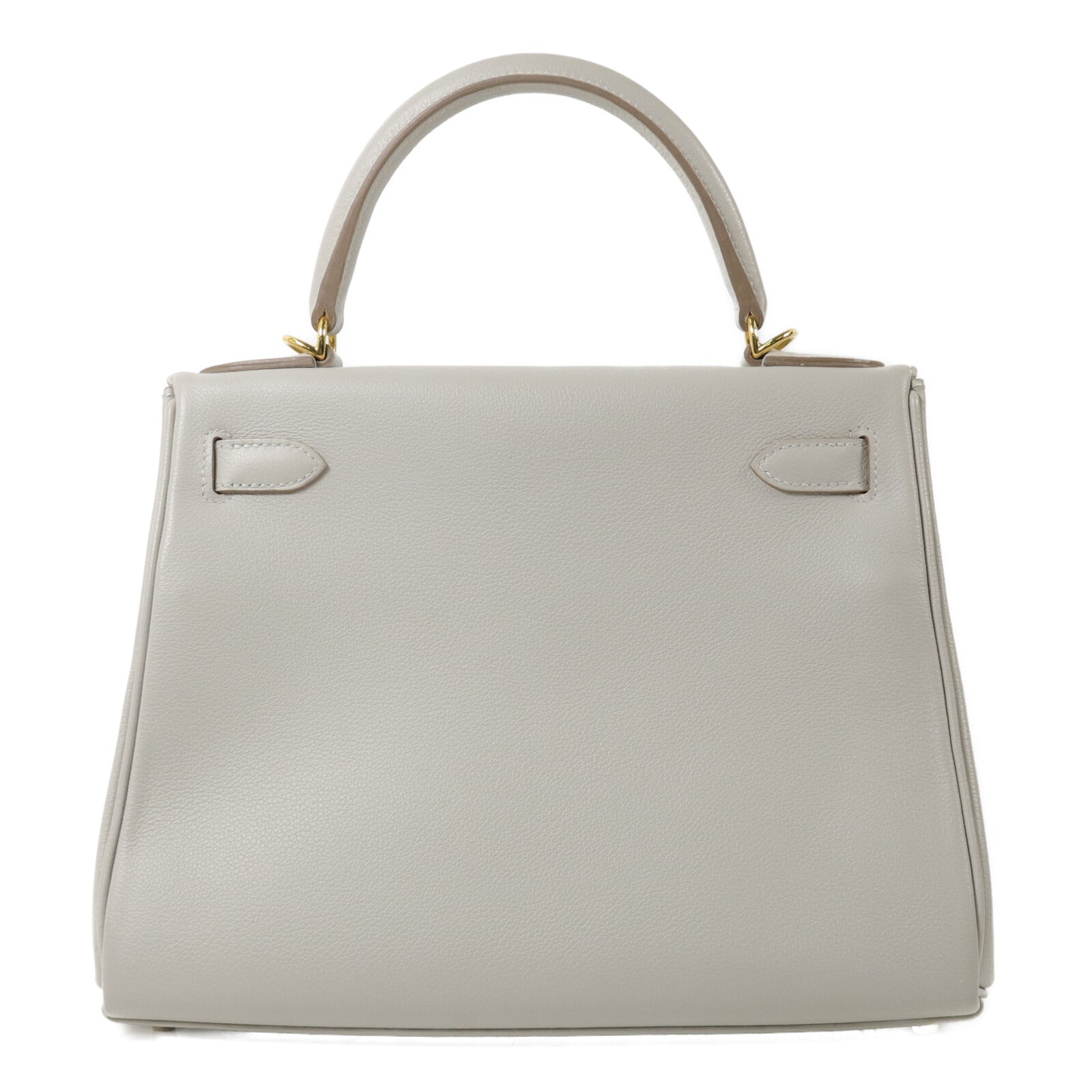 HERMES Togo皮革Kelly 28手挽肩背兩用袋Gris Pâle