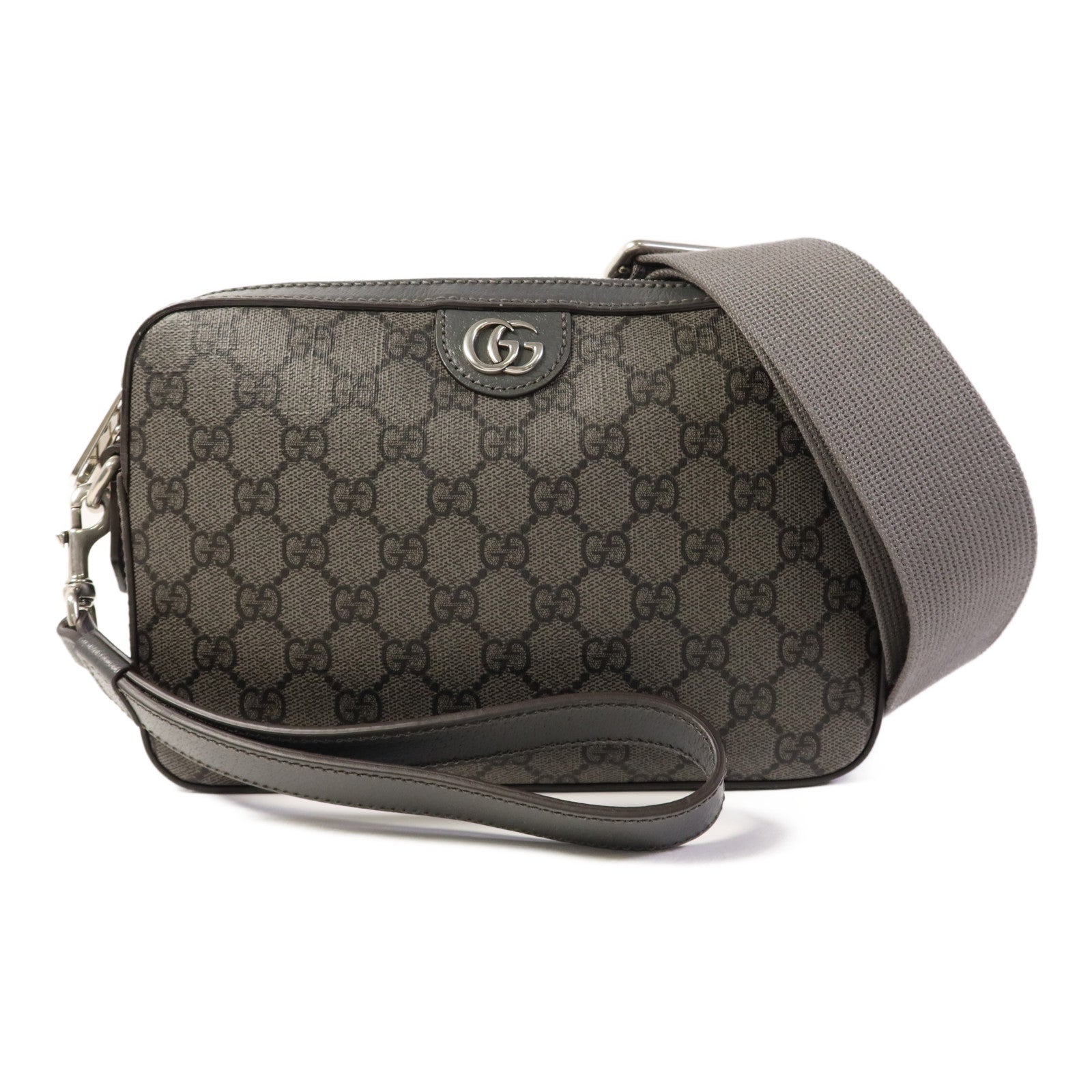 GUCCI 【激減優惠】塗層帆布Ophidia銀扣肩背袋