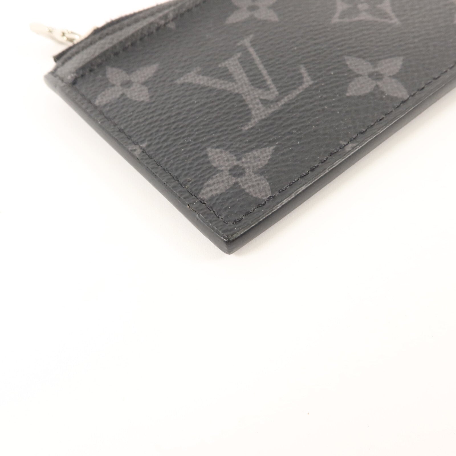 LOUIS VUITTON Monogram Eclipse/Taiga Coin Card Holder銀扣零錢包/卡片套