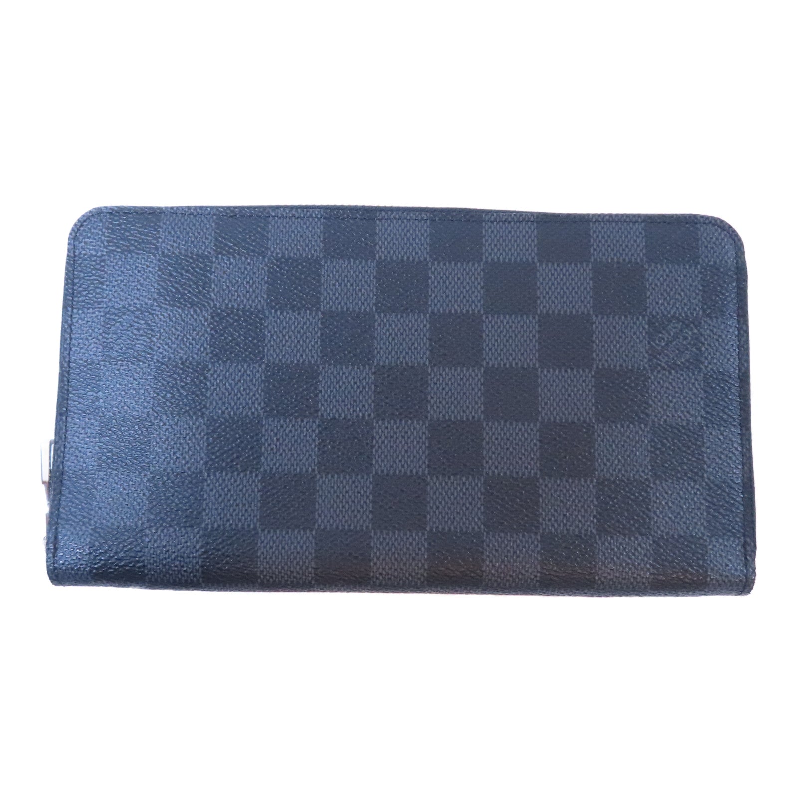 LOUIS VUITTON Damier Graphite Zippy Organizer銀扣長錢包黑色/灰色