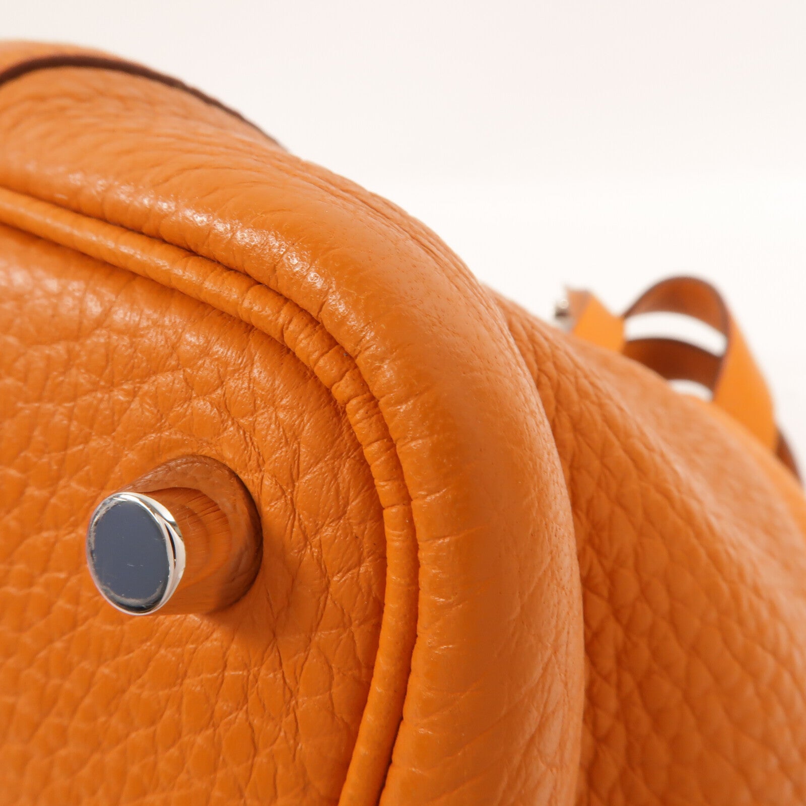 HERMES Clemence皮革Picotin PM手挽袋Orange