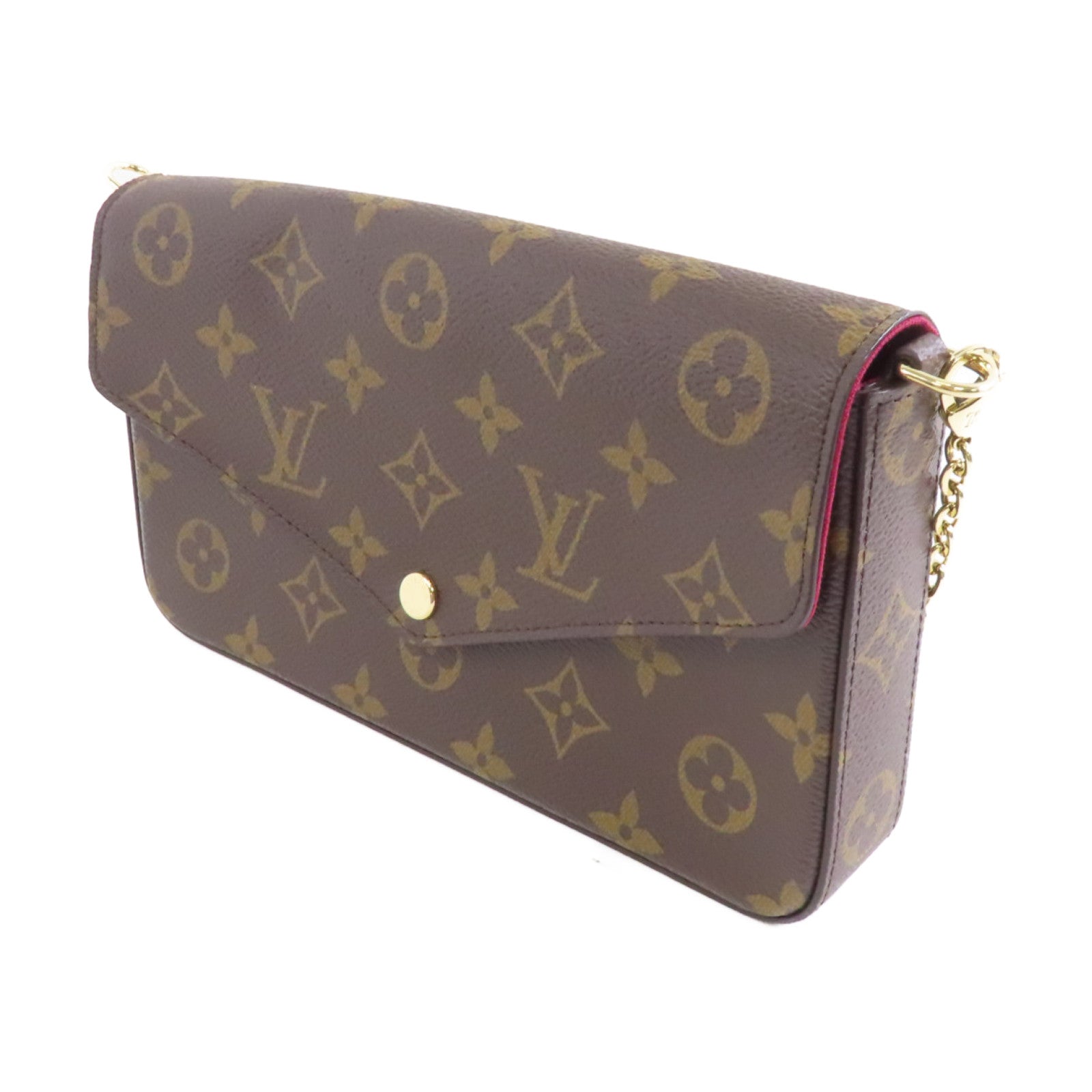 LOUIS VUITTON Monogram Pochette Felicie金扣鏈帶肩背袋