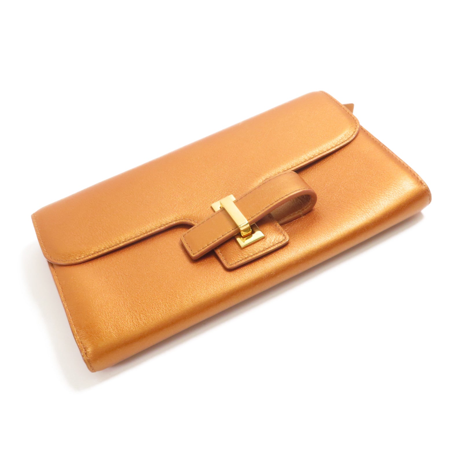 Delvaux 牛皮皮革Simplissime Long Wallet金扣長錢包