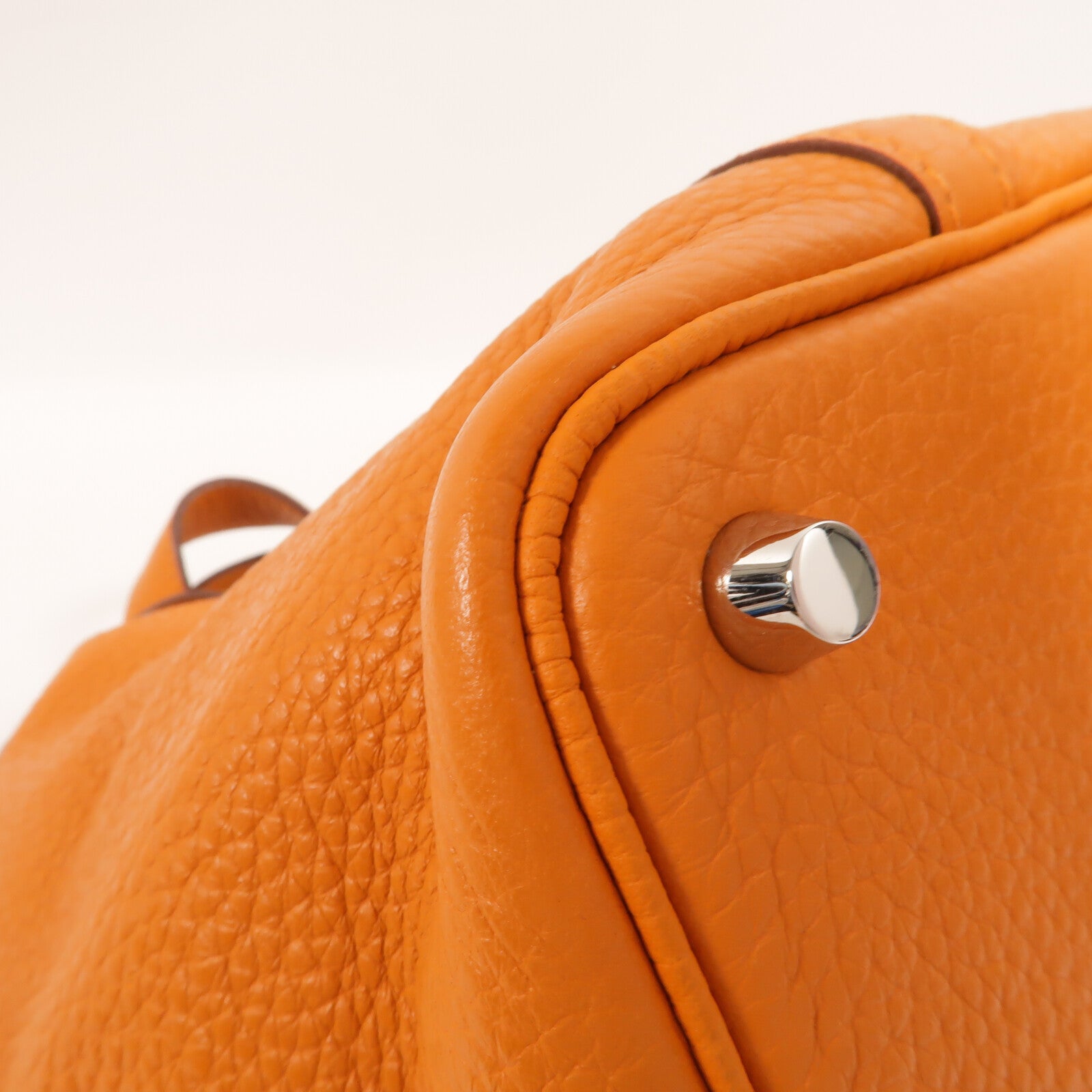 HERMES Clemence皮革Picotin PM手挽袋Orange