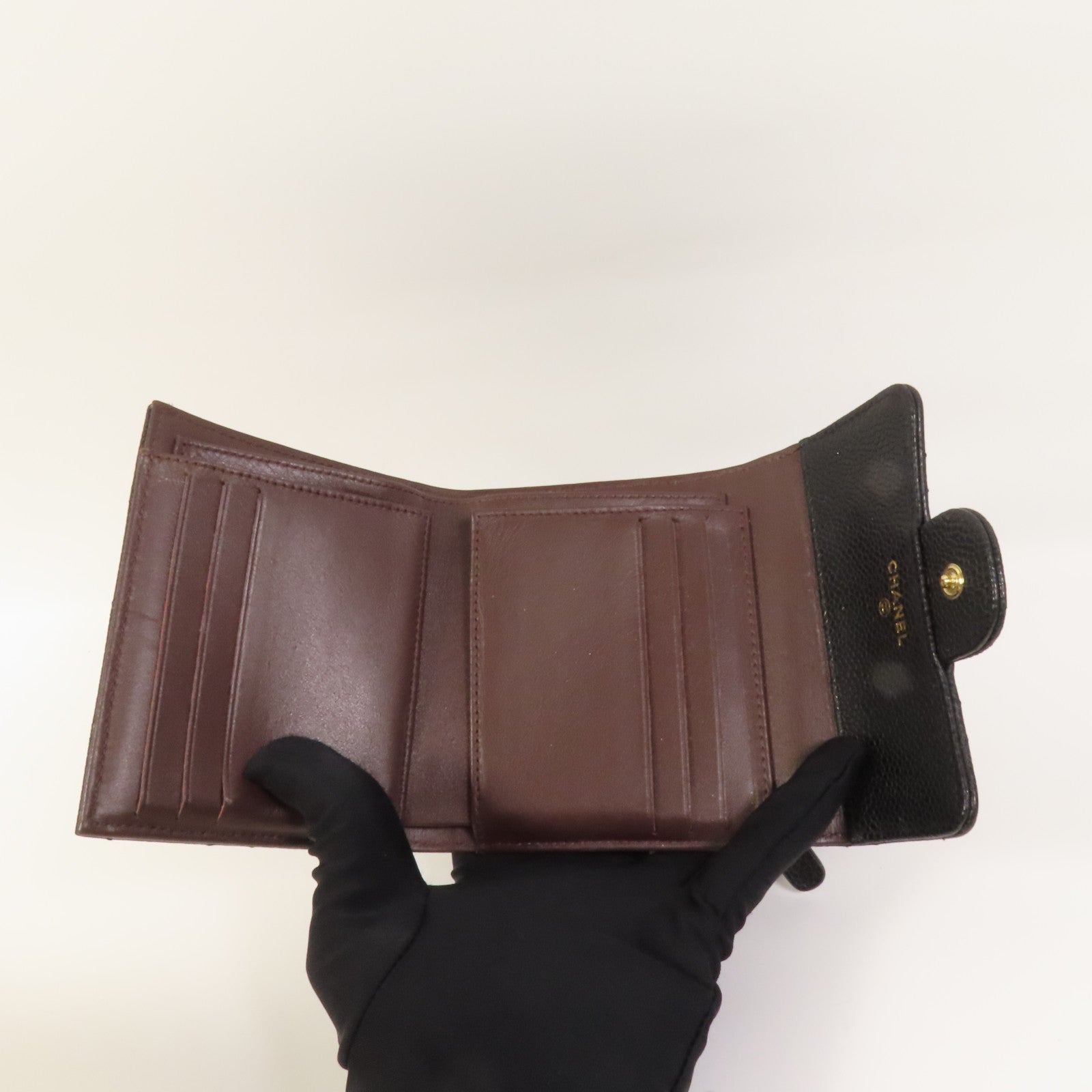 CHANEL 牛皮皮革Wallet金扣銀包