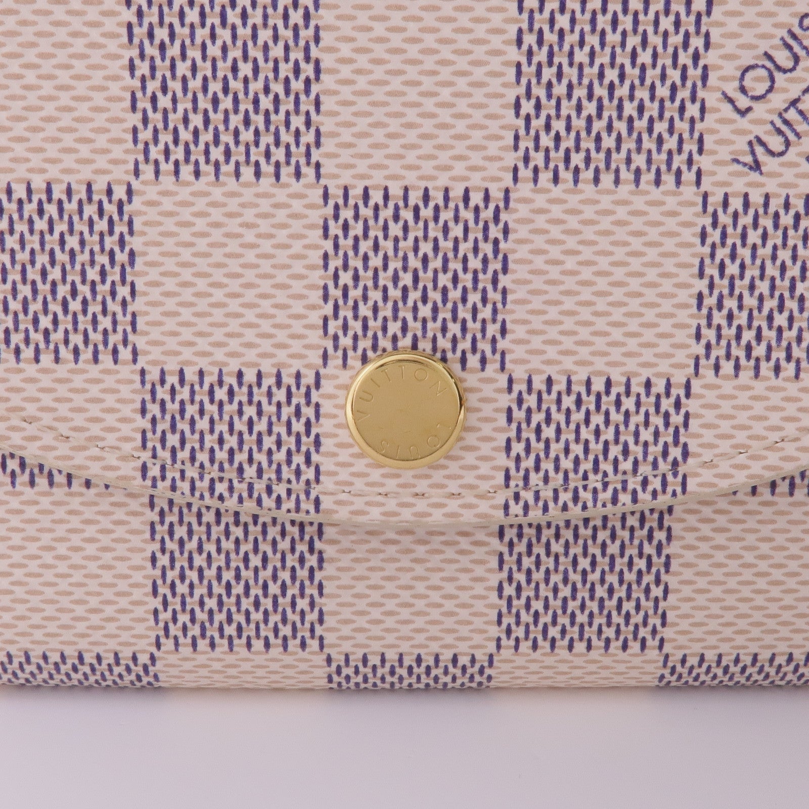 LOUIS VUITTON Damier Azur Rossalie Coin Purse金扣零錢包
