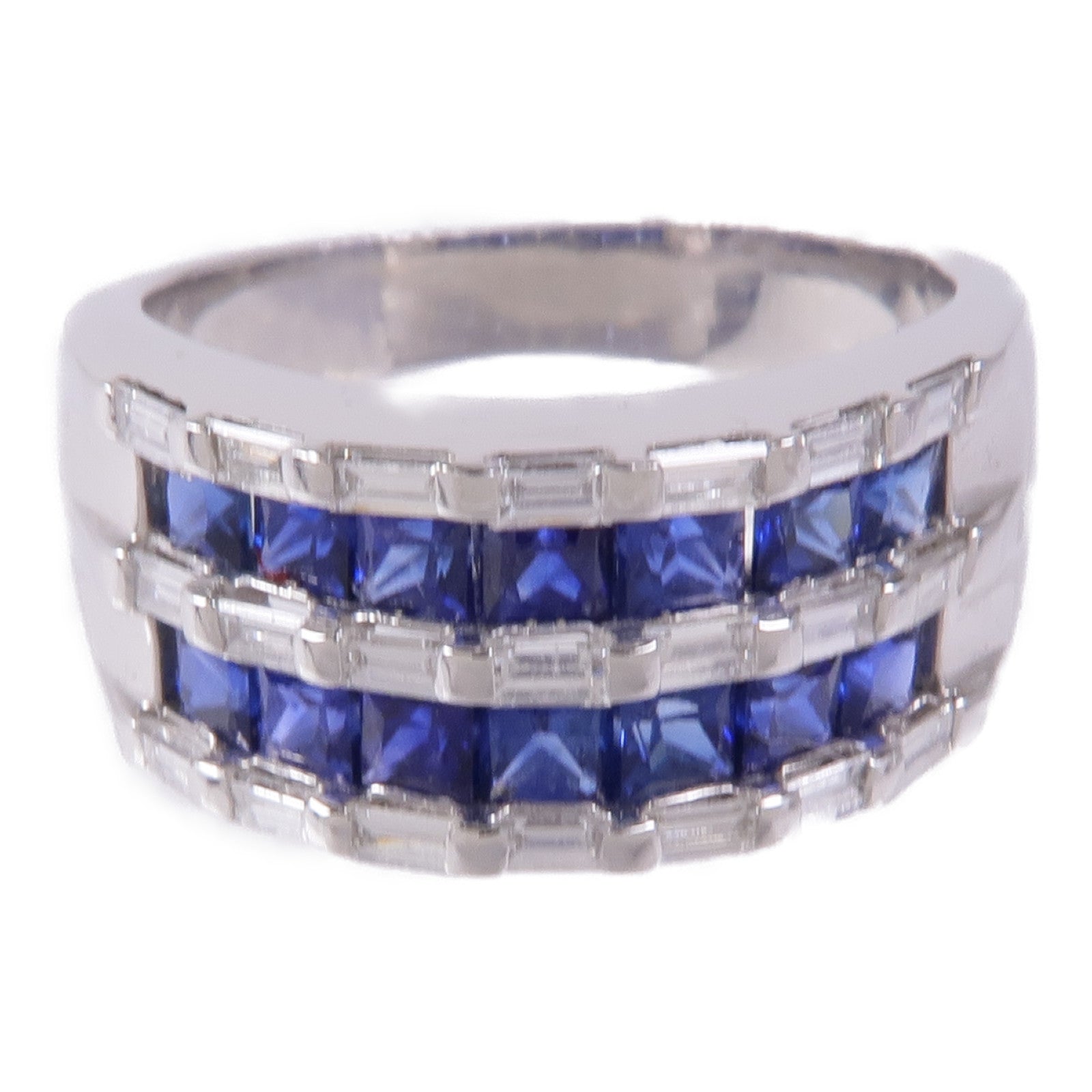 JEWELRY 【激減優惠】PT900鉑金Sapphire/Diamond Ring藍寶石/鑽石戒指US#6.5