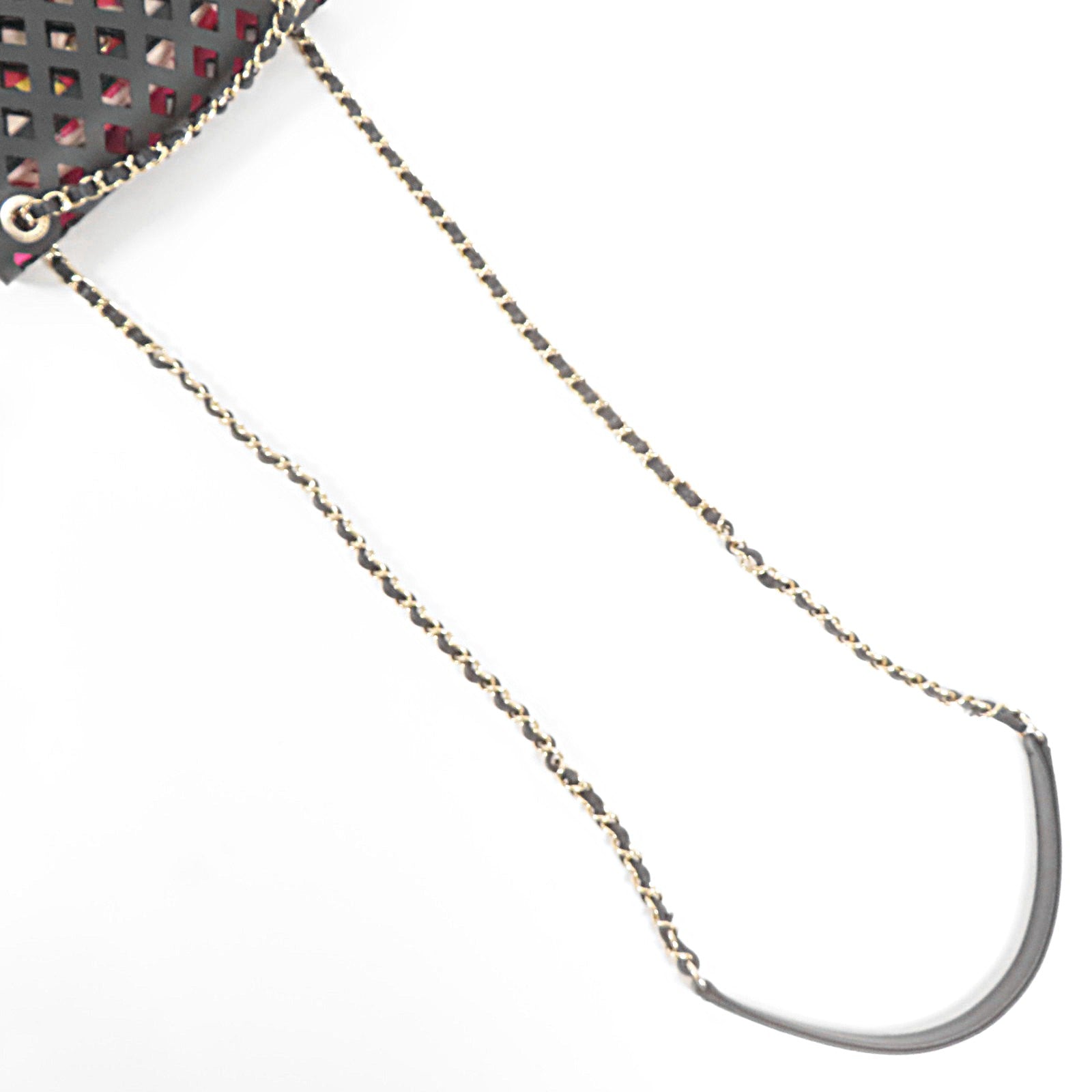 CHANEL 牛皮皮革See Through Flap金扣鏈帶肩背袋