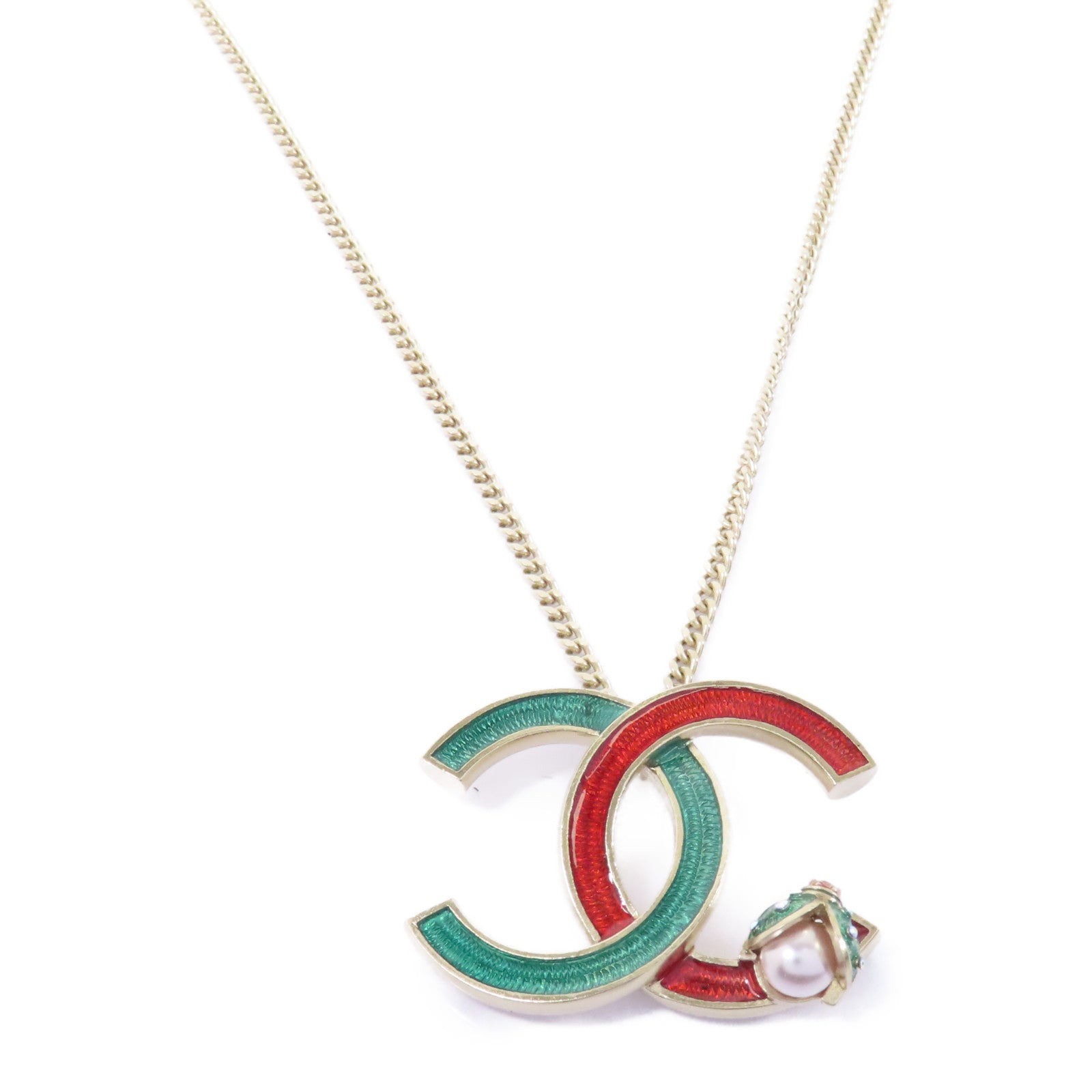 CHANEL 【激減優惠】金屬Necklace項鍊金色/綠色/紅色