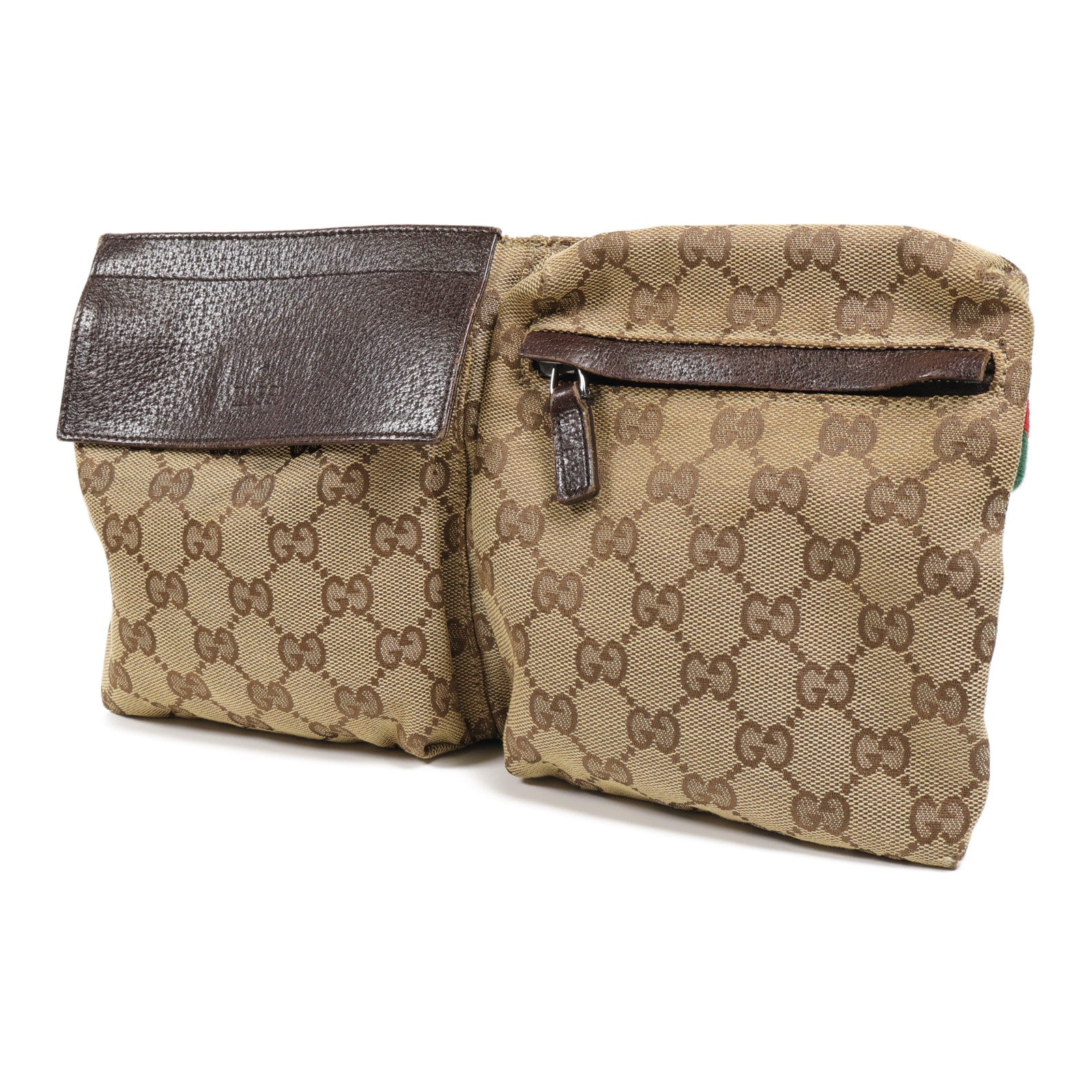 GUCCI 帆布Waits Bag銀扣腰包