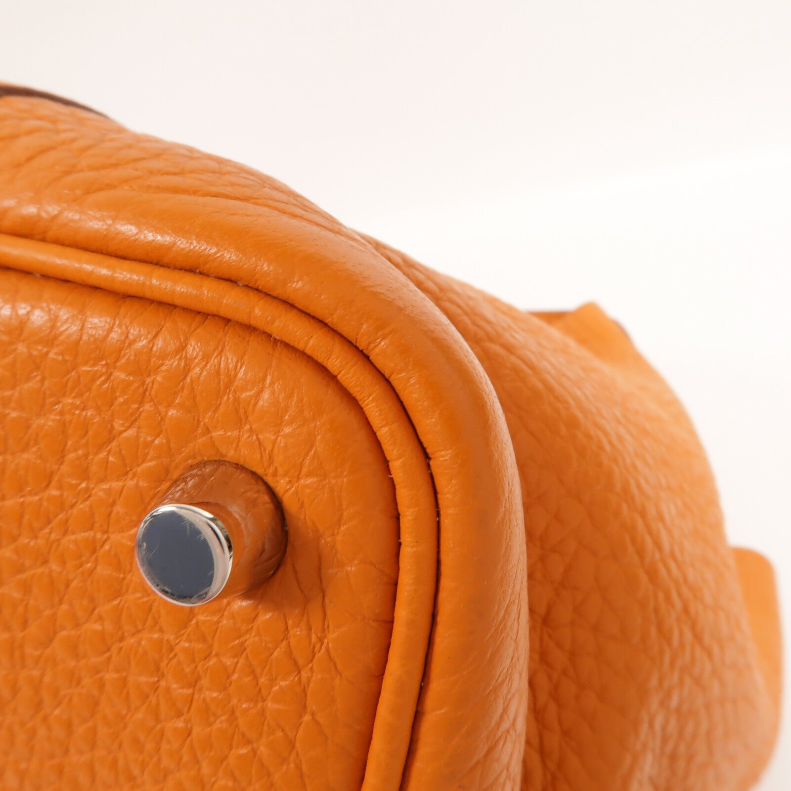 HERMES Clemence皮革Picotin PM手挽袋Orange