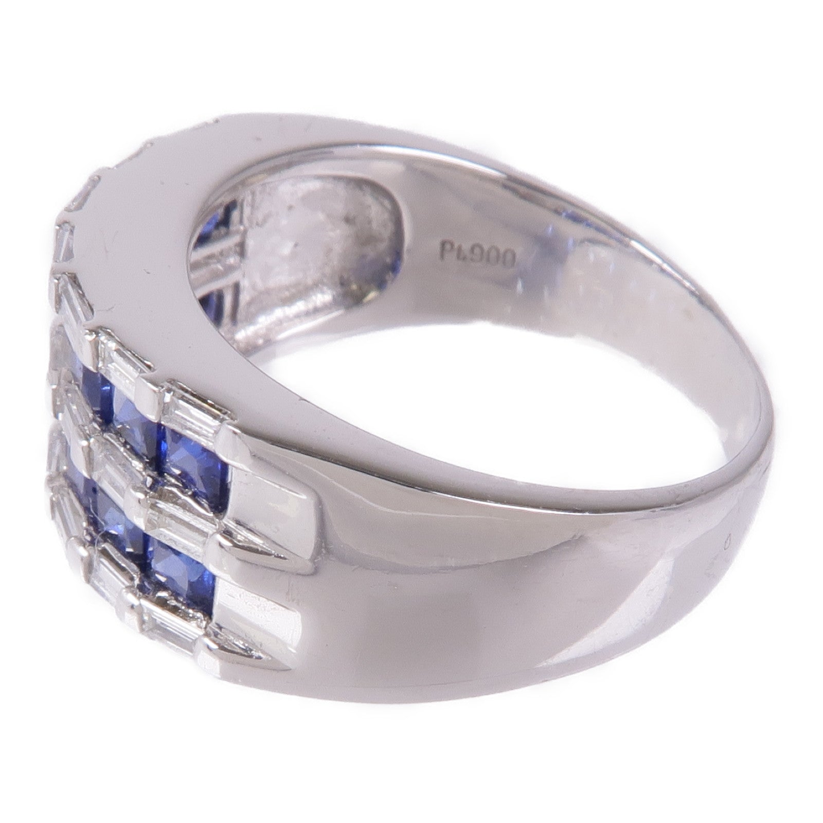 JEWELRY PT900鉑金Sapphire/Diamond Ring藍寶石/鑽石戒指US#6.5