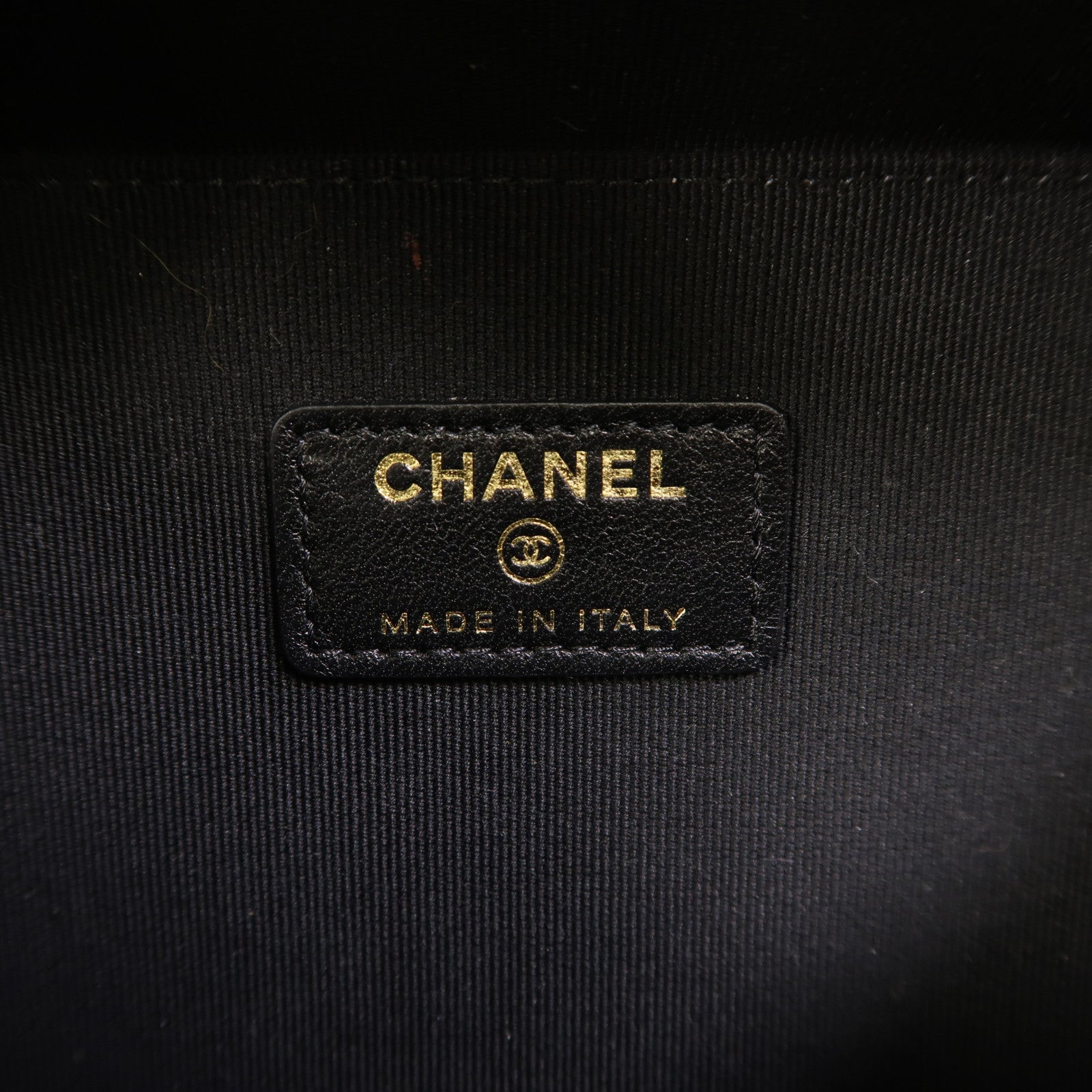 CHANEL 【激減優惠】牛皮皮革Vanity Case金扣鏈帶手挽肩背兩用袋