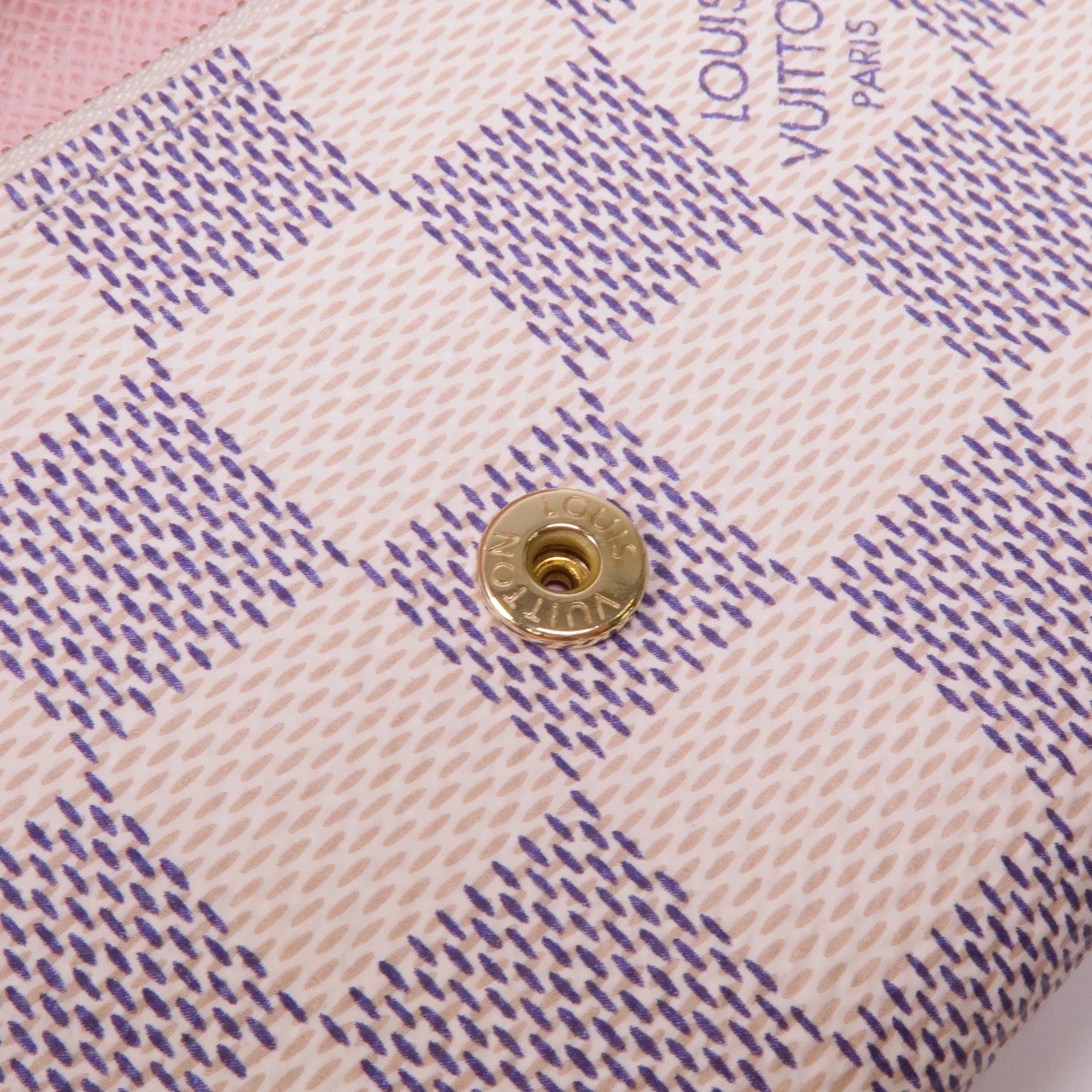 LOUIS VUITTON Damier Azur Rossalie Coin Purse金扣零錢包