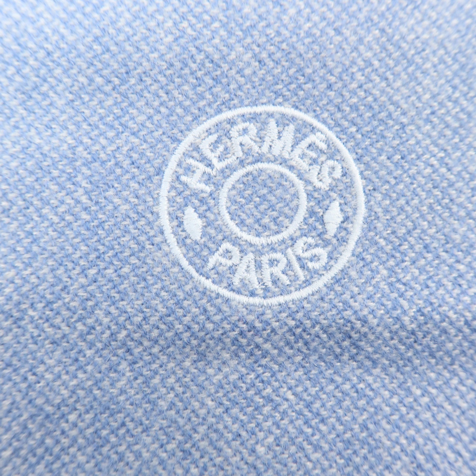 HERMES 羊絨H Perpetuel Scarf 160x40cm圍巾Bleu Ciel