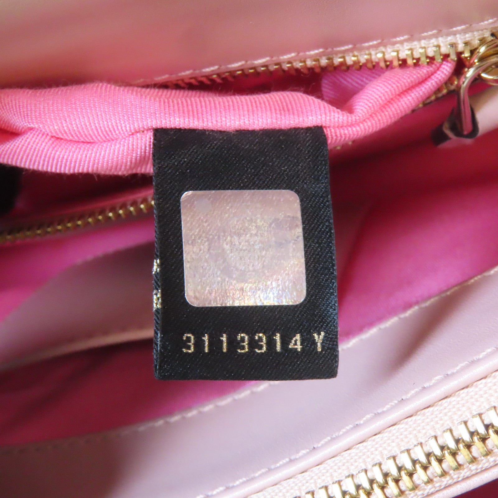 BVLGARI 【激減優惠】皮革Chain Shoulder Bag銀扣鏈帶肩背袋粉紅色