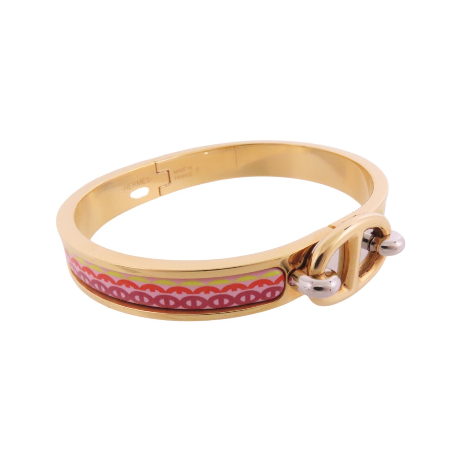 HERMES 金屬/琺瑯Mini Clic Chaine d'Ancre Bracelet金扣手鐲