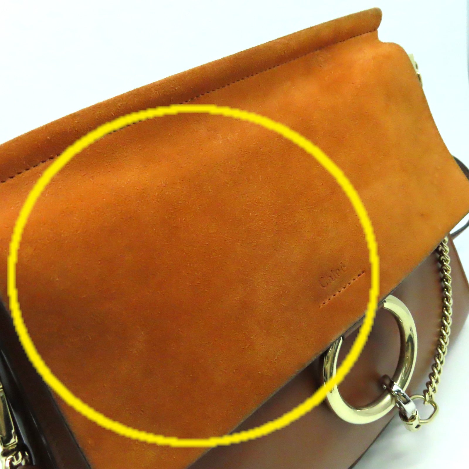 Chloe 【激減優惠】牛皮皮革/麂皮皮革Shoulder Bag肩背袋啡色