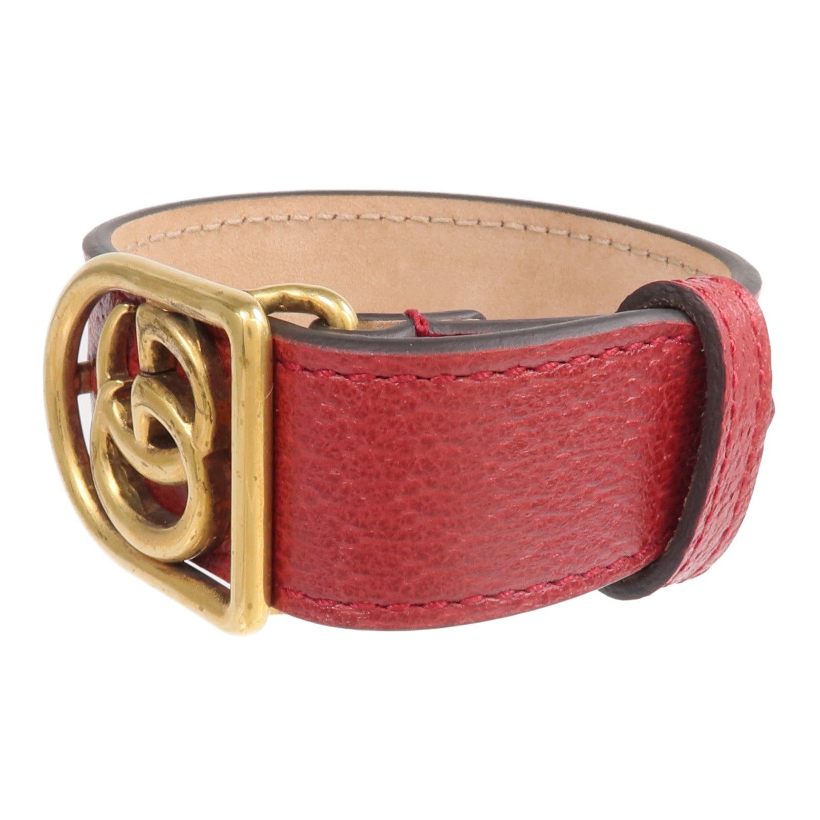GUCCI 【激減優惠】牛皮皮革GG Marmont金扣手鏈