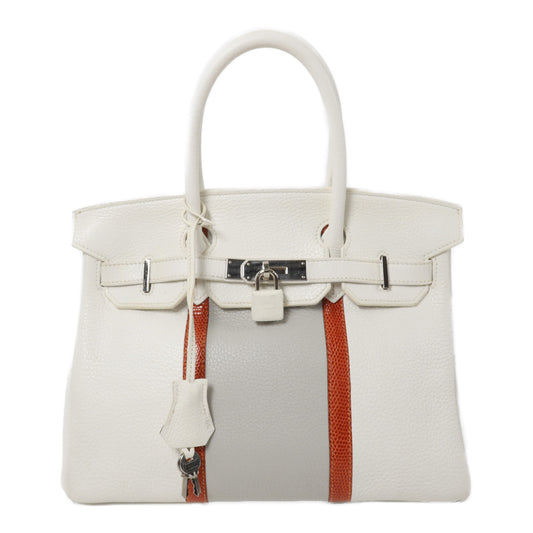 HERMES Clemence皮革/蜥蝪皮革Birkin 30 Club手挽袋