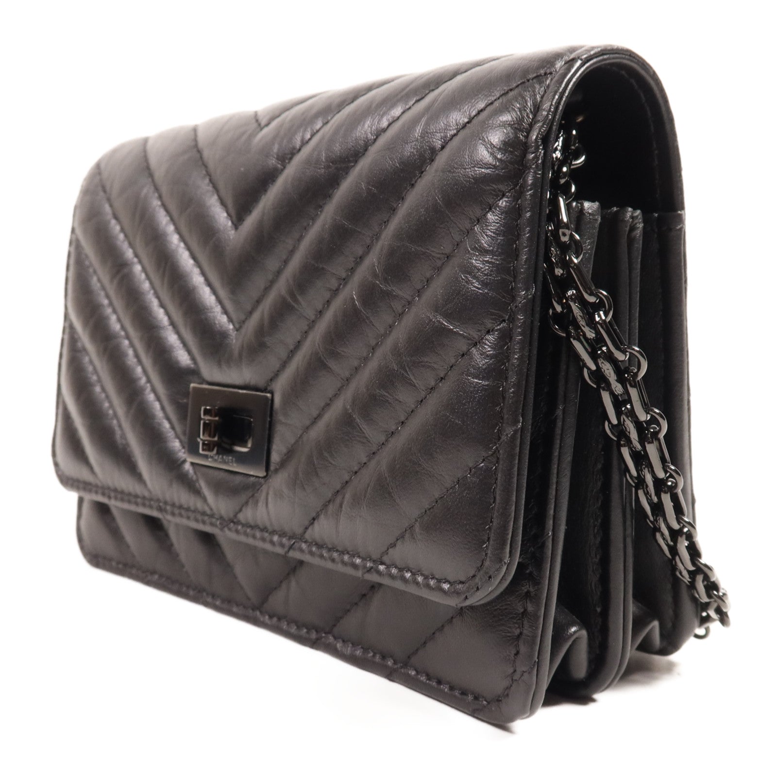 CHANEL 牛皮皮革Wallet On Chain鏈帶肩背袋