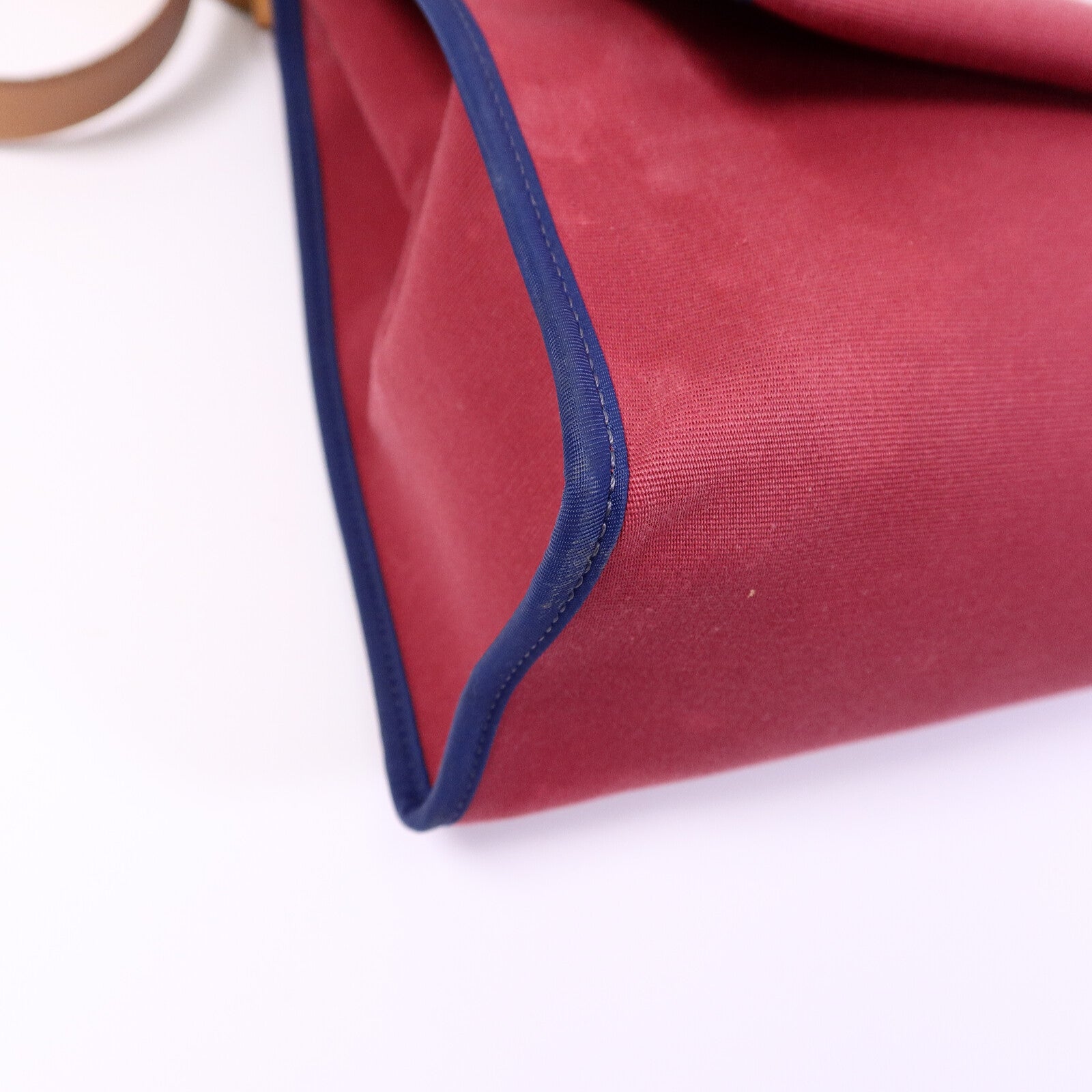 HERMES 帆布Herbag PM手挽肩背兩用袋Rubis/Bleu Saphir