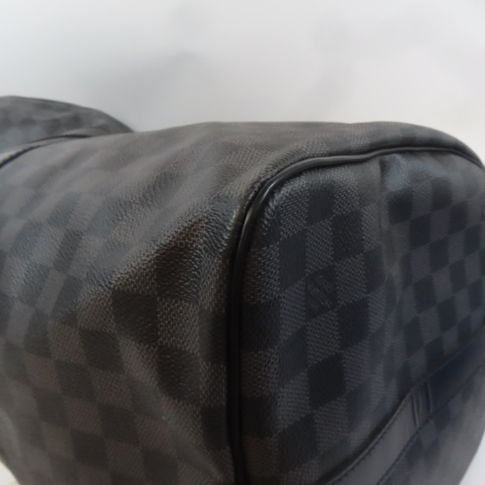 LOUIS VUITTON Damier Graphite Keepall Bandouliere 55銀扣手挽肩背兩用袋黑色