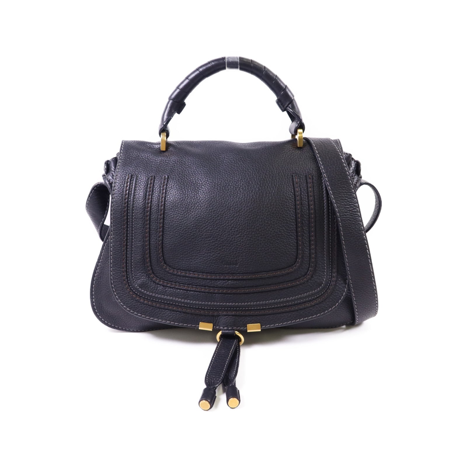 Chloe 牛皮皮革Marcie Saddle金扣肩背袋